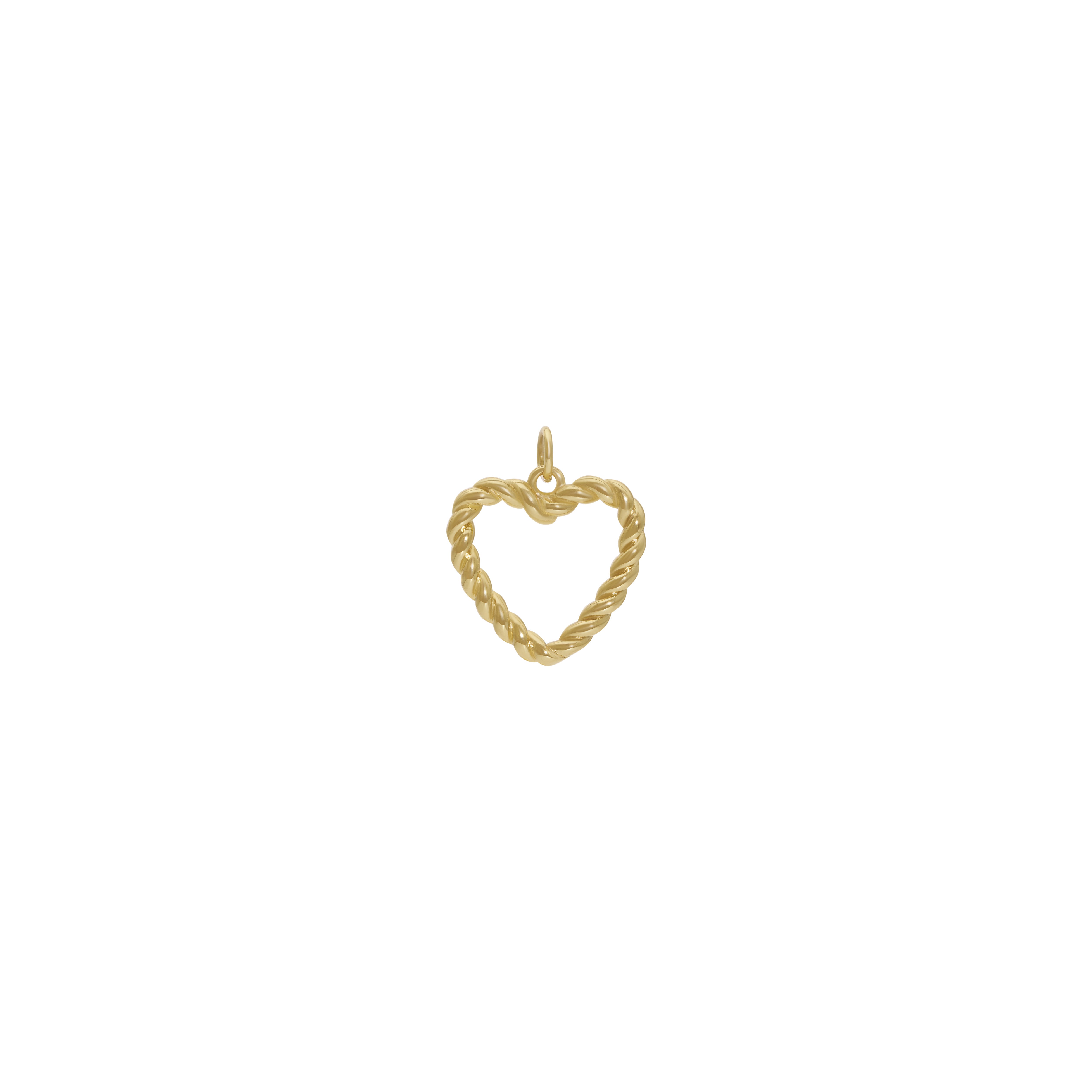 Gold Twisted Rope Heart Charm