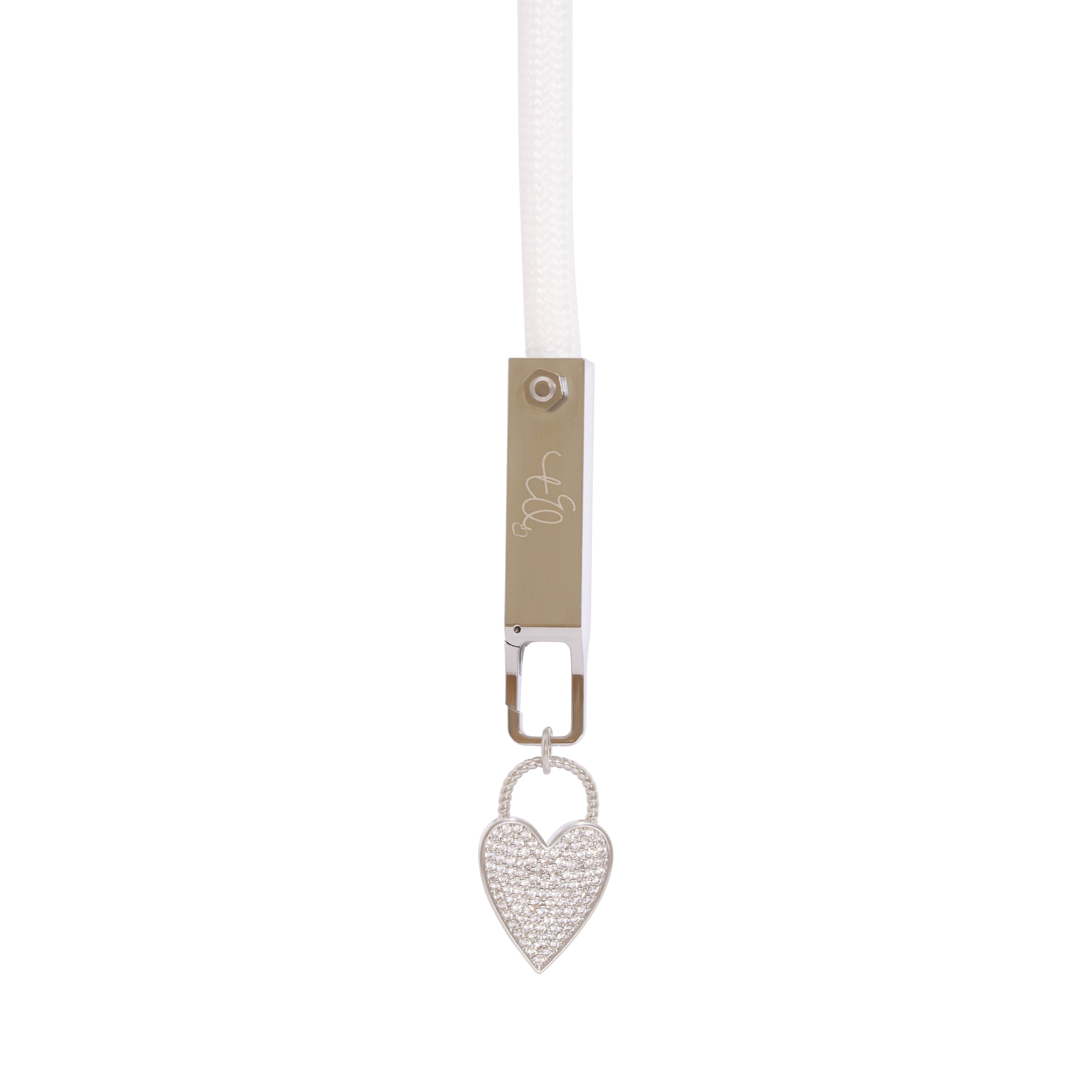 Zircon Locket Heart Charm Gold or Silver
