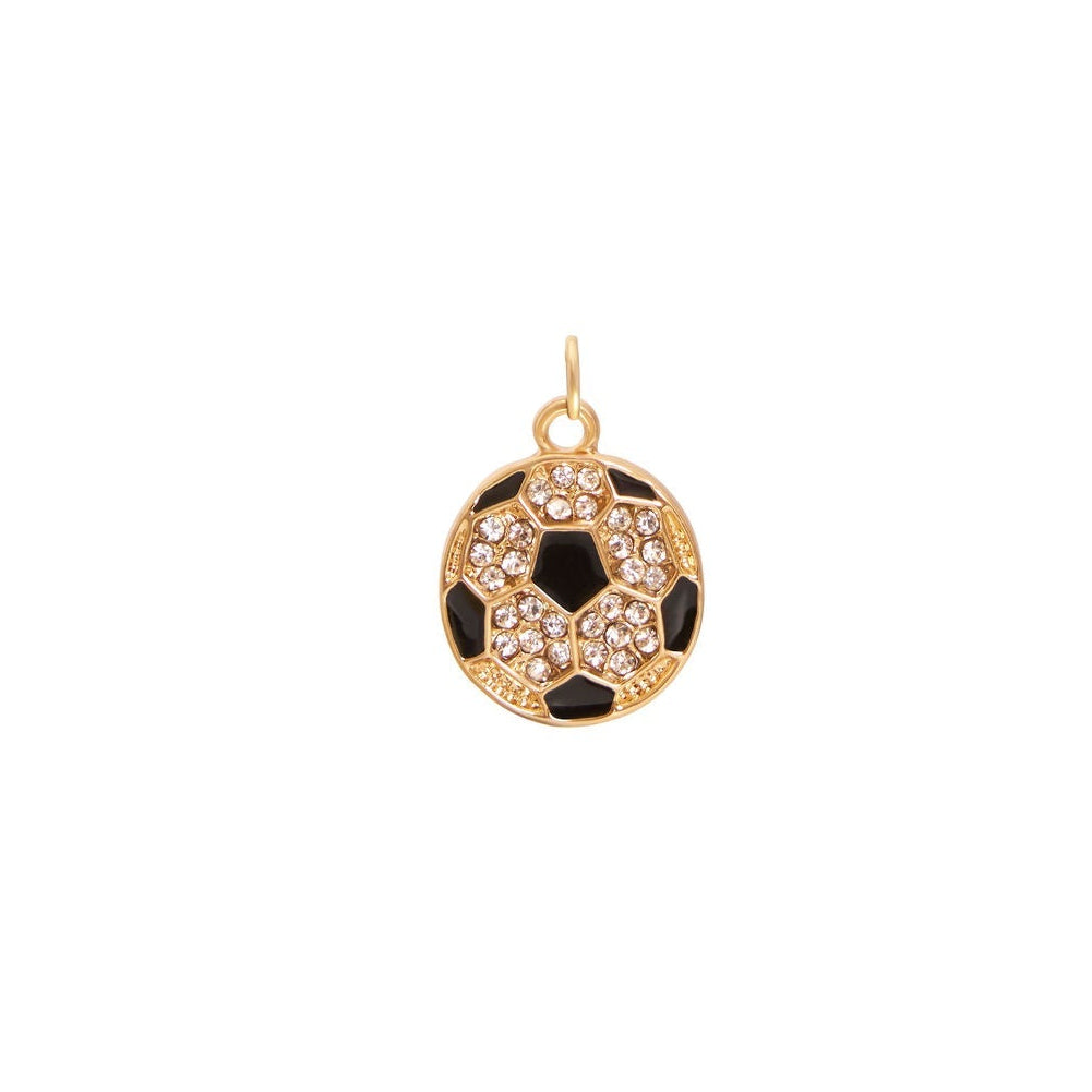Soccer Ball Zircon Gold Charm