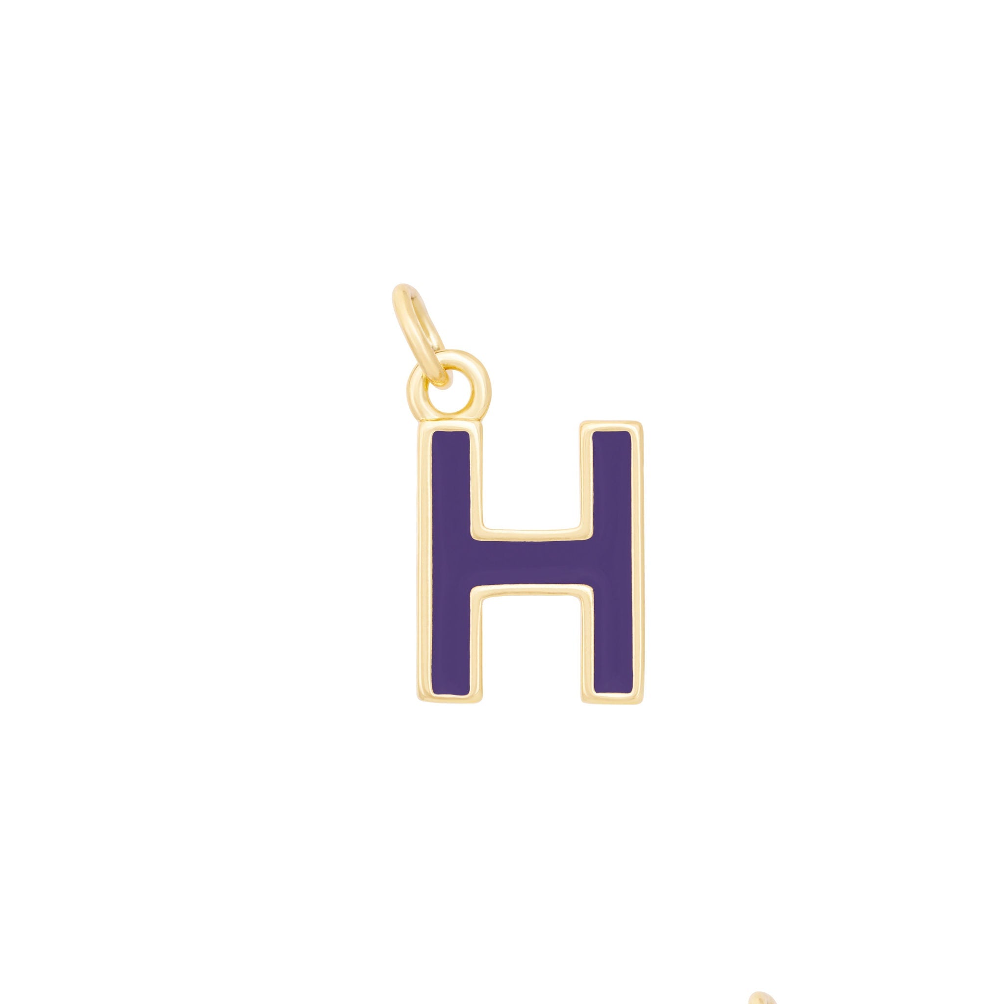 Dark Purple & Gold Letter Charms A-Z