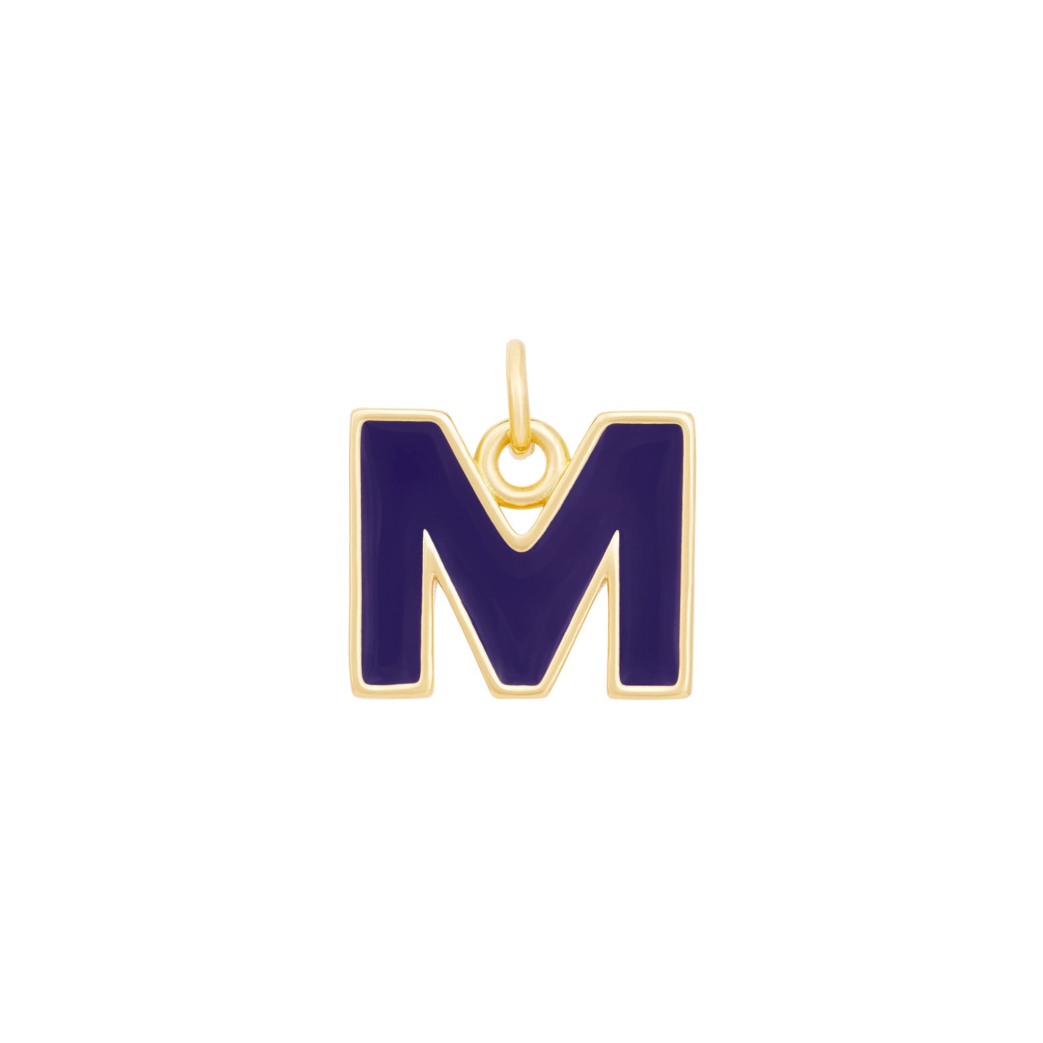 Dark Purple & Gold Letter Charms A-Z