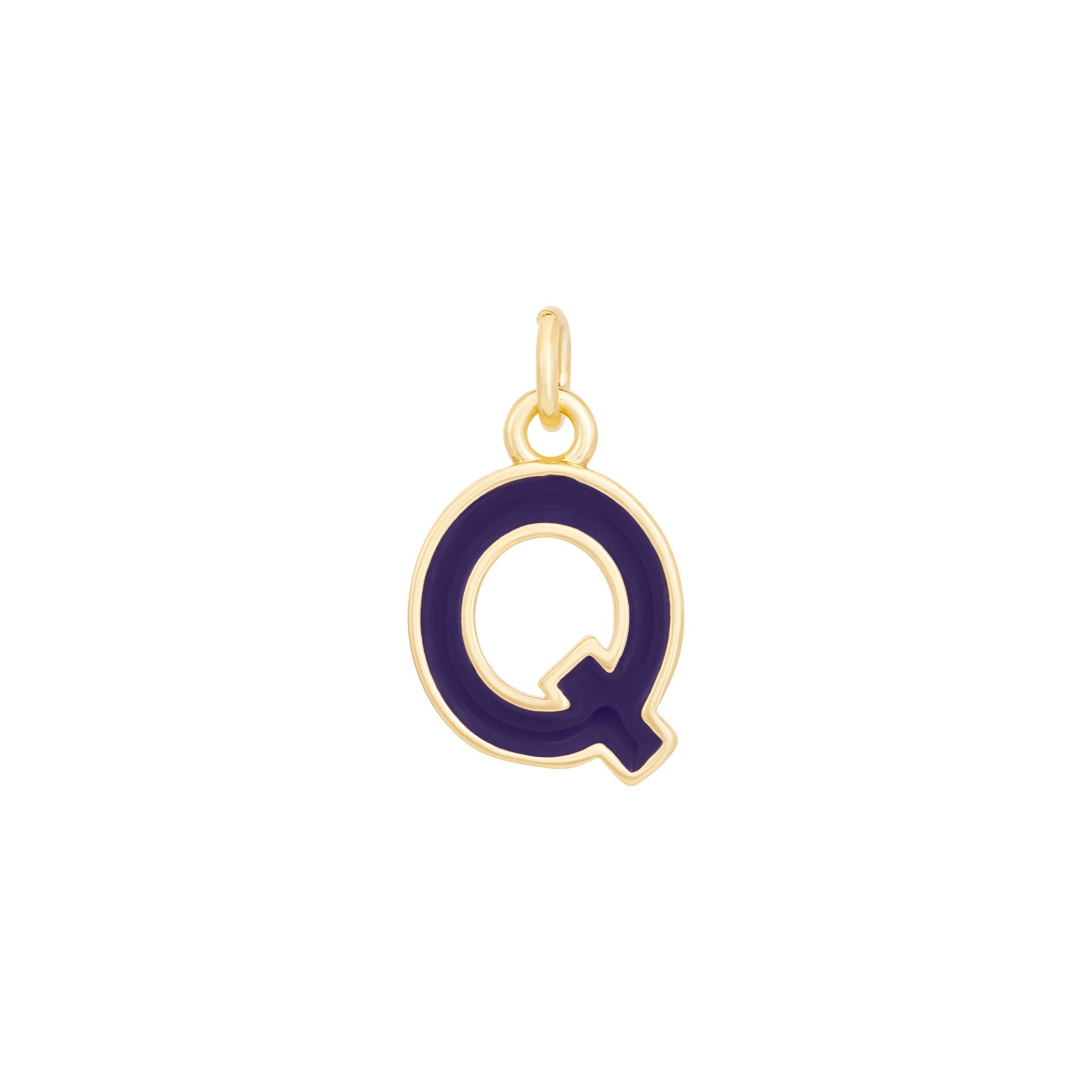 Dark Purple Gold letter Q#Color_Dark Purple