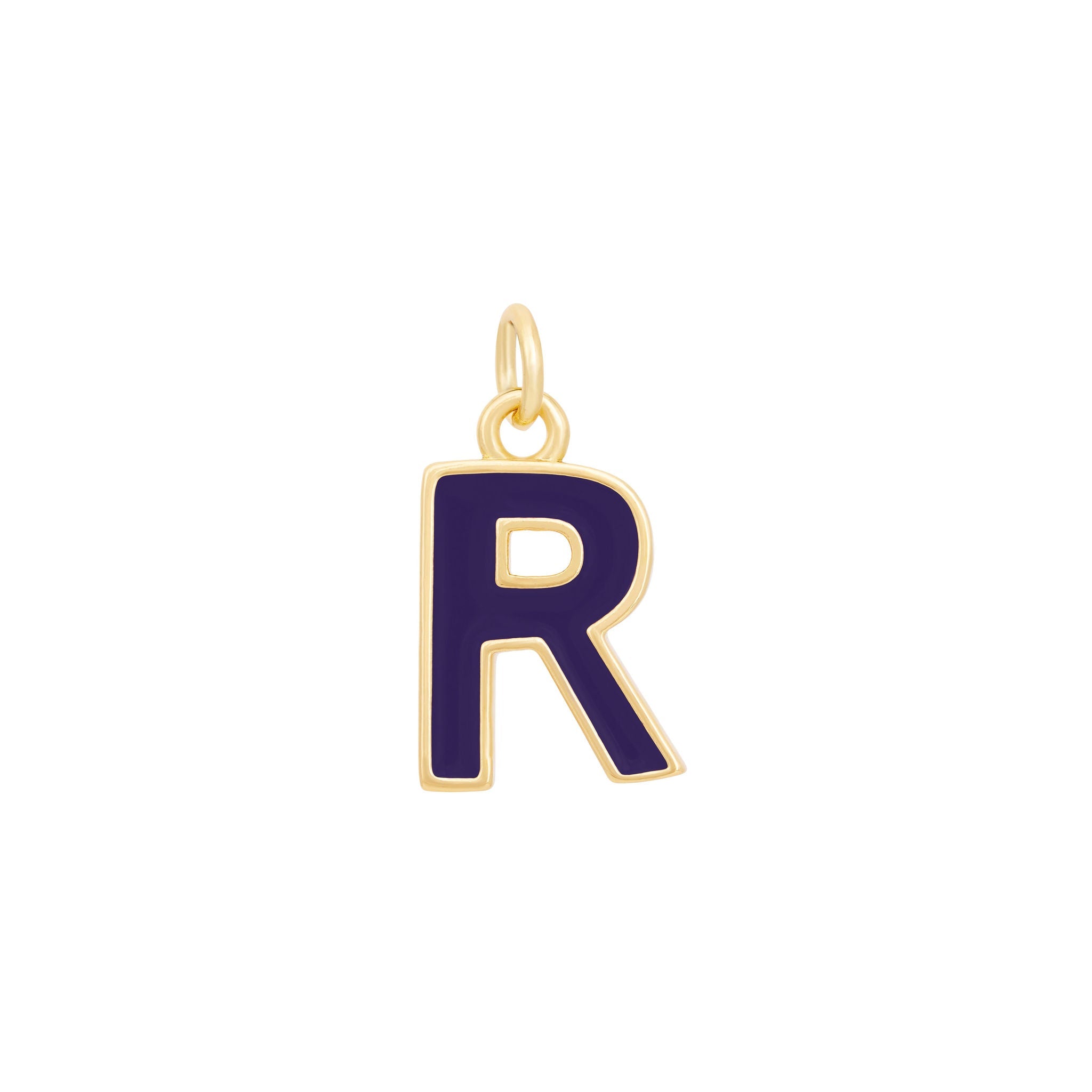 Dark Purple & Gold Letter Charms A-Z