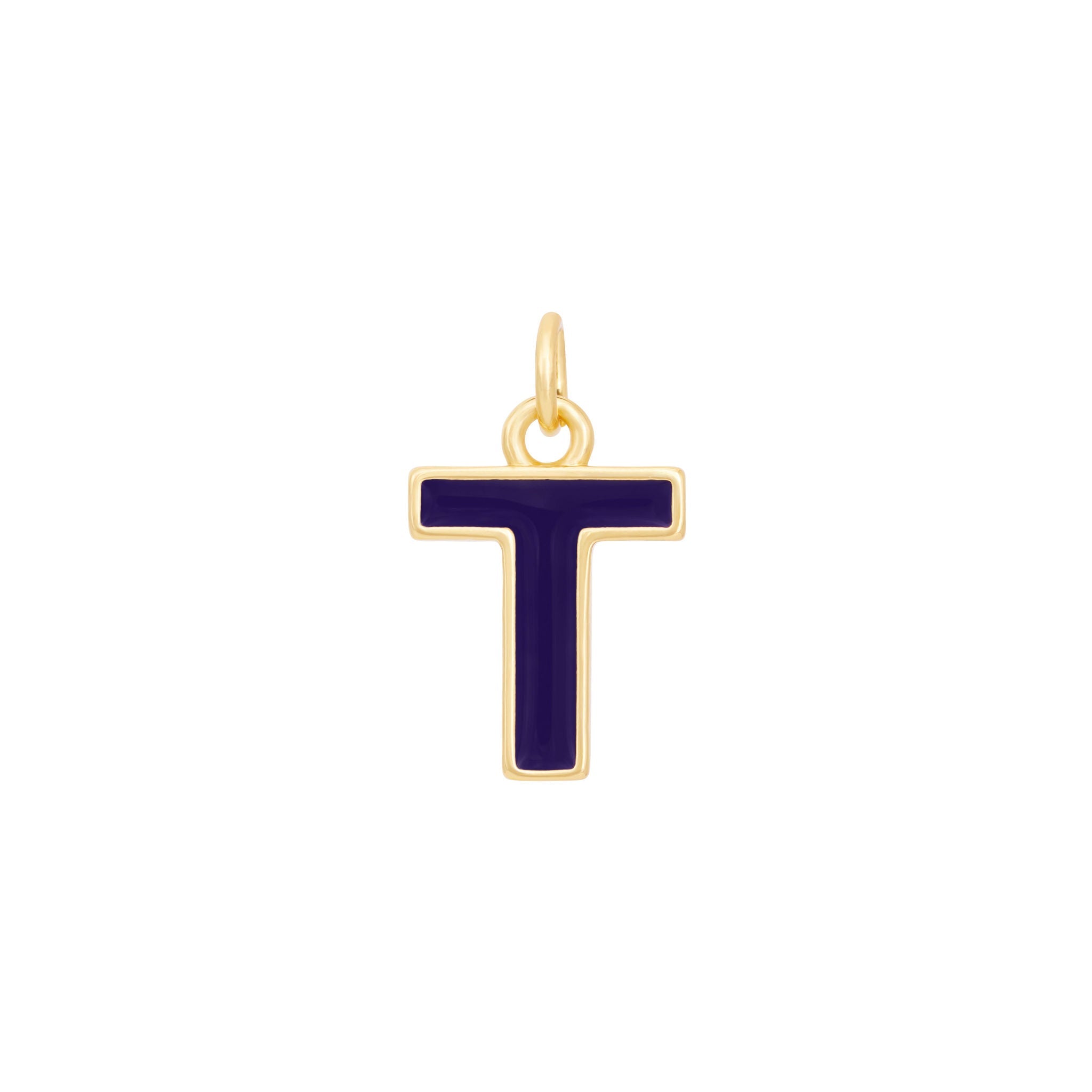 Dark Purple & Gold Letter Charms A-Z