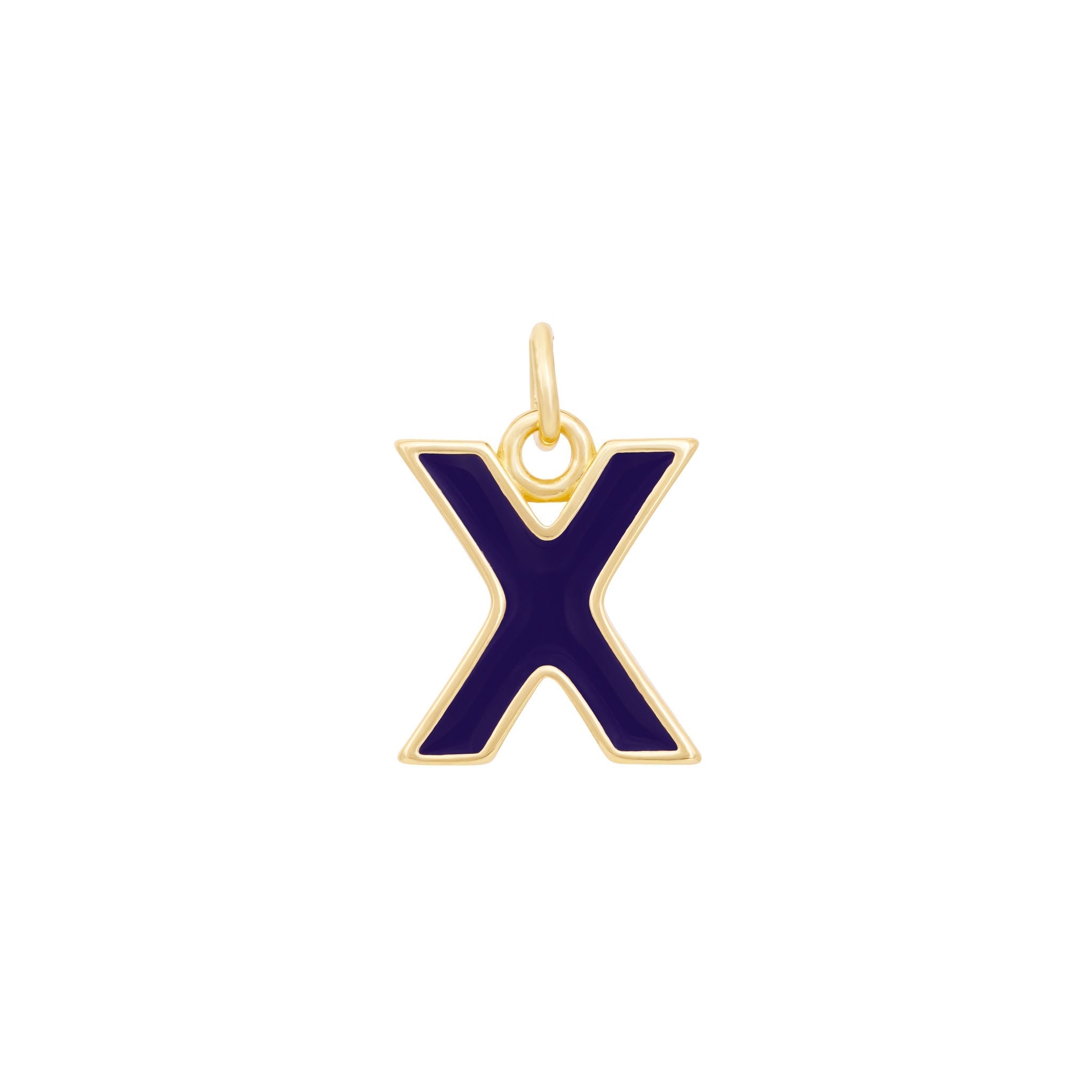 Dark Purple Gold letter X#Color_Dark Purple