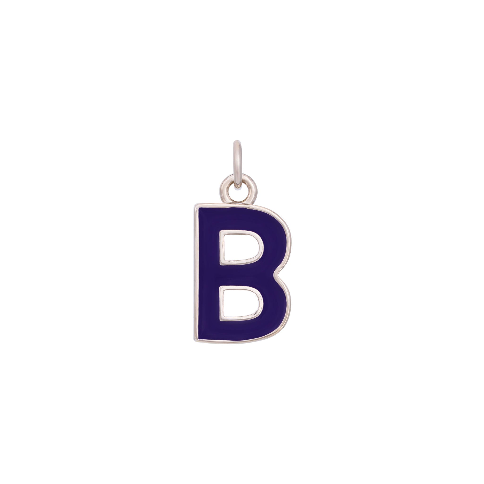 Dark Purple & Silver Letter Charms A-Z