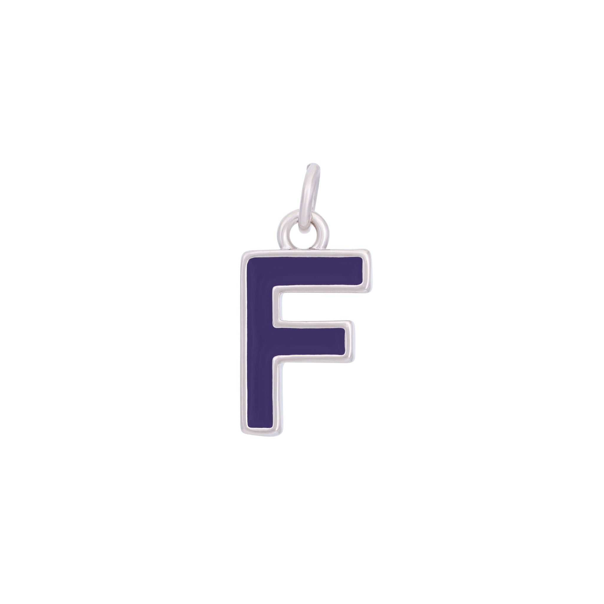 Dark Purple & Silver Letter Charms A-Z