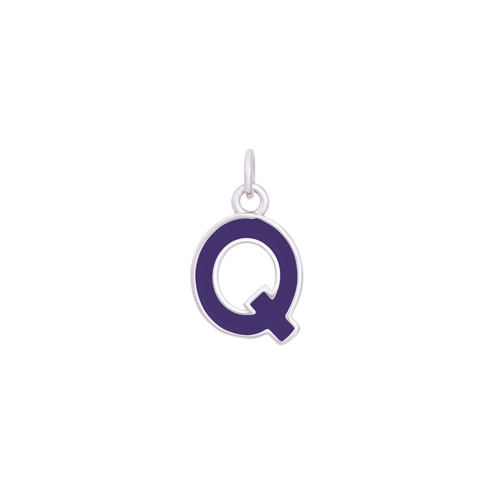 Dark Purple Silver letter Q#Color_Dark Purple