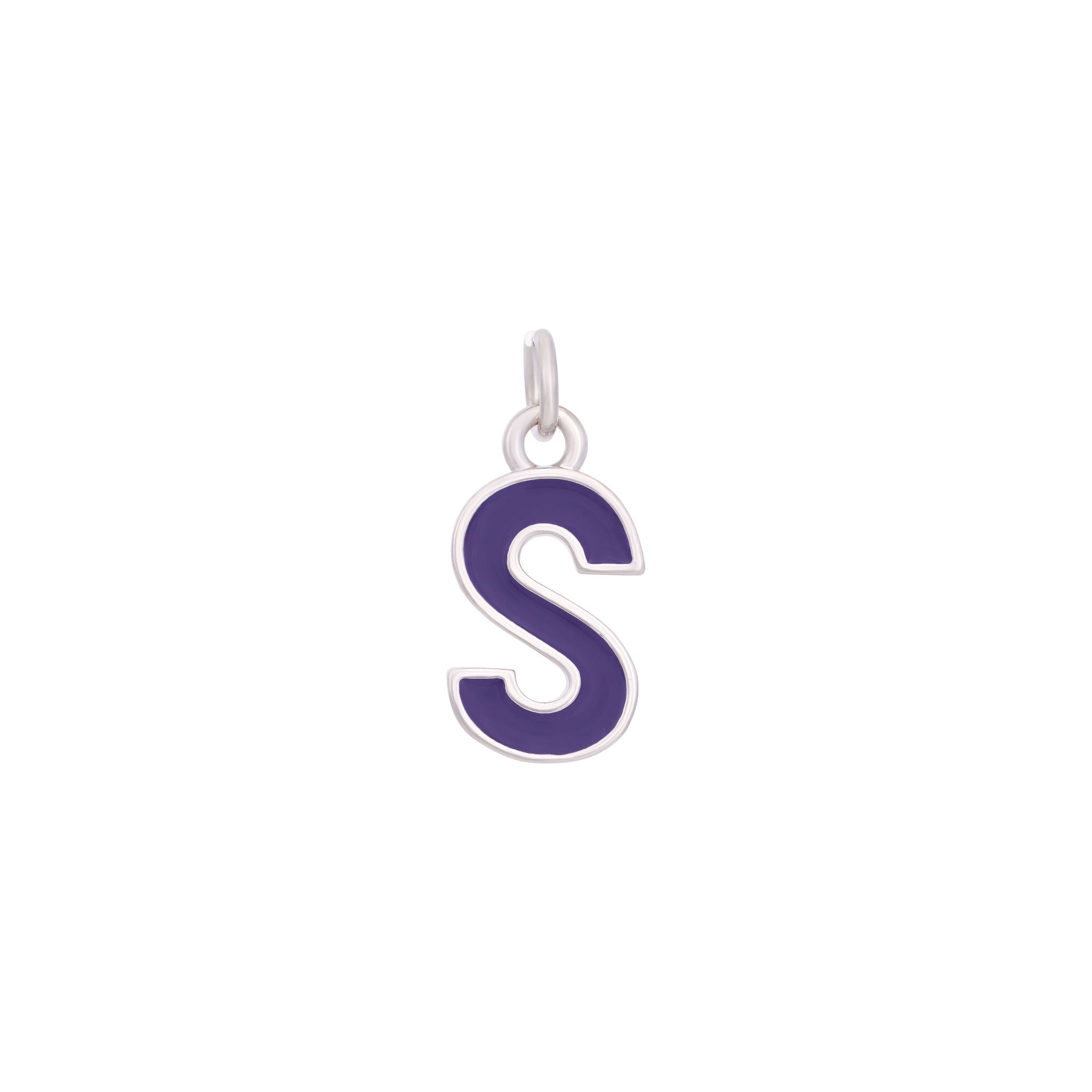 Dark Purple & Silver Letter Charms A-Z