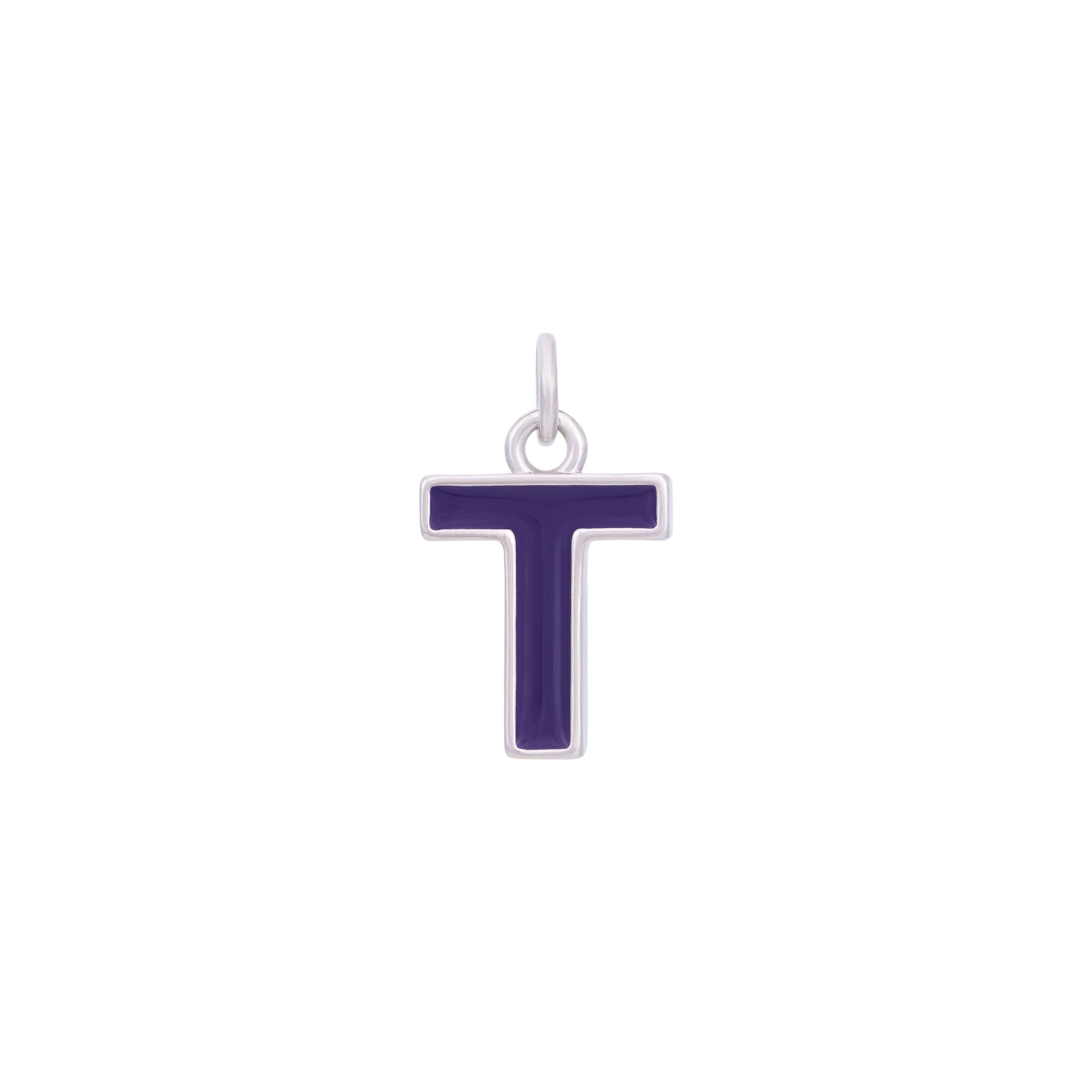 Dark Purple & Silver Letter Charms A-Z