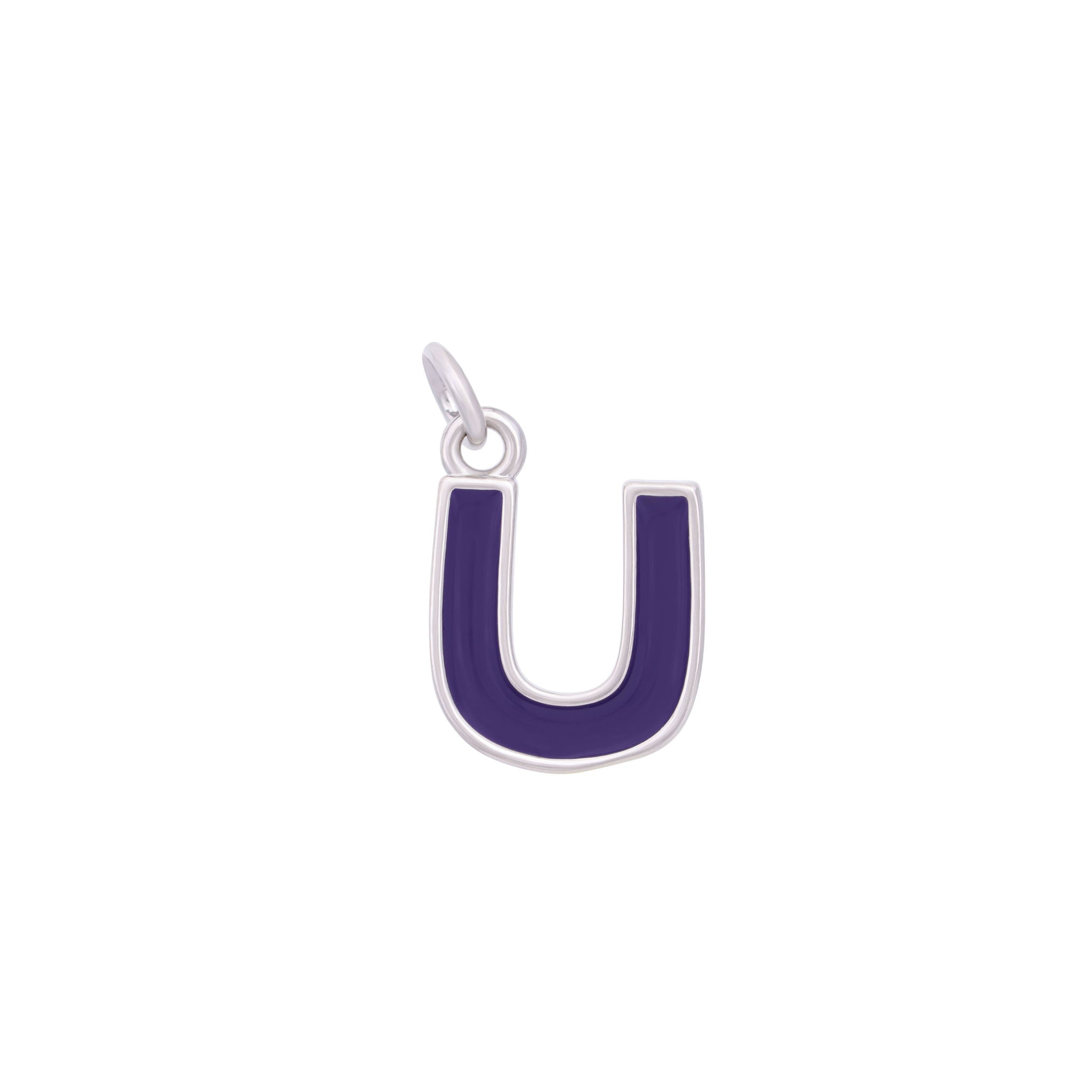 Dark Purple Silver letter U#Color_Dark Purple