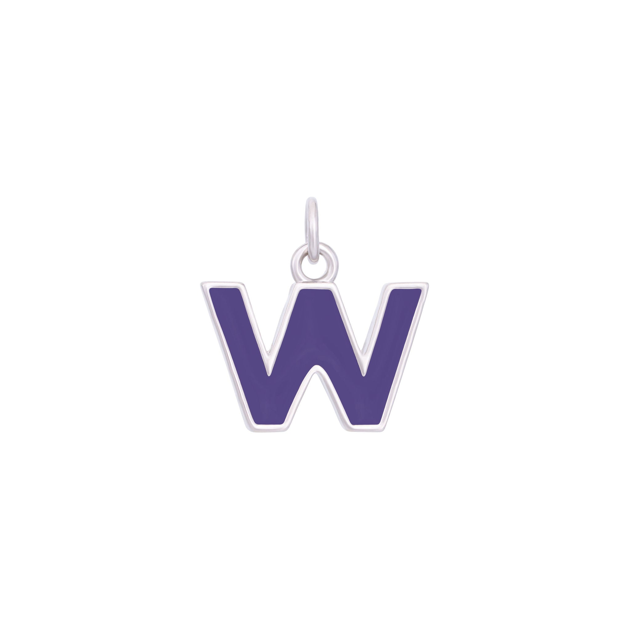Dark Purple Silver letter W#Color_Dark Purple