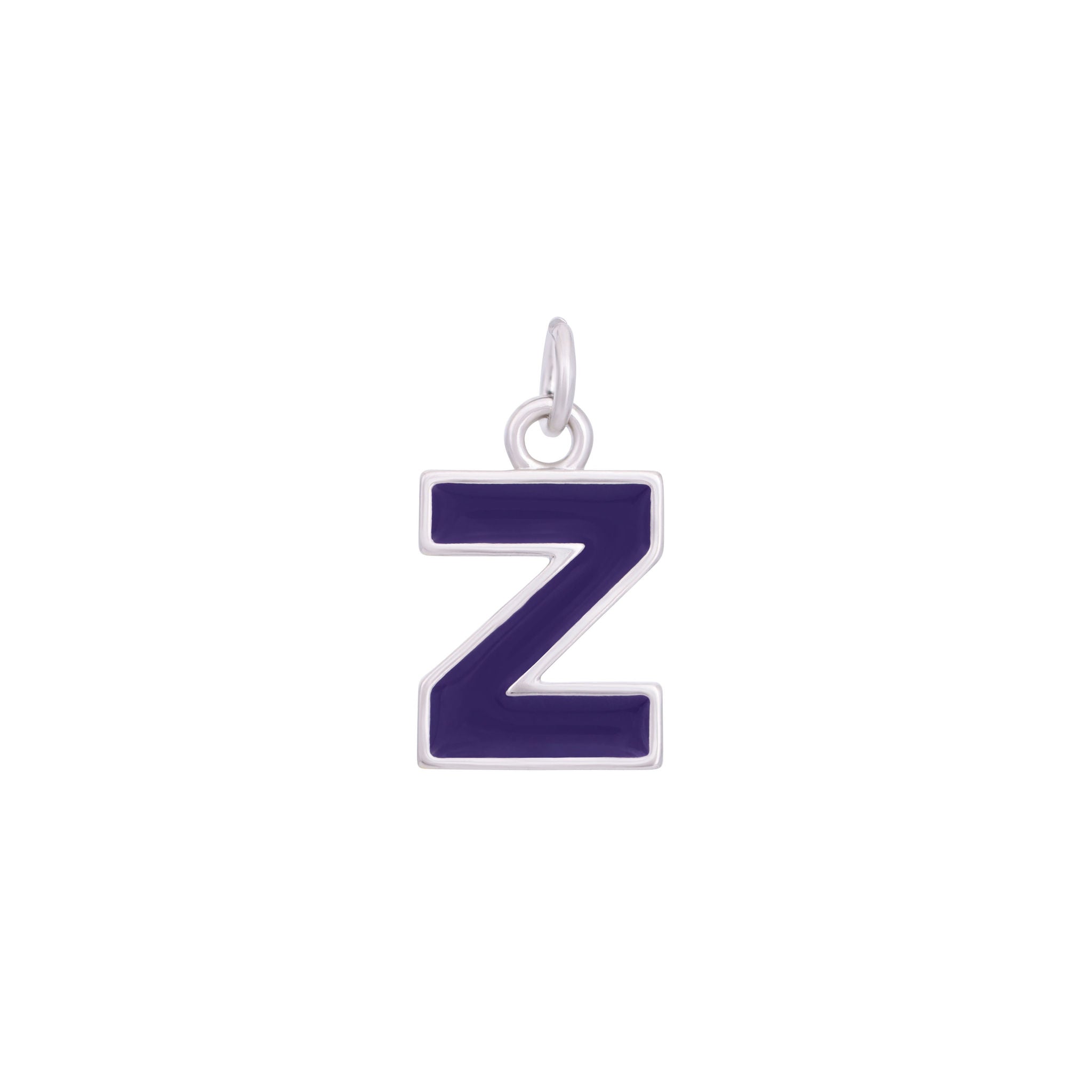 Dark Purple & Silver Letter Charms A-Z