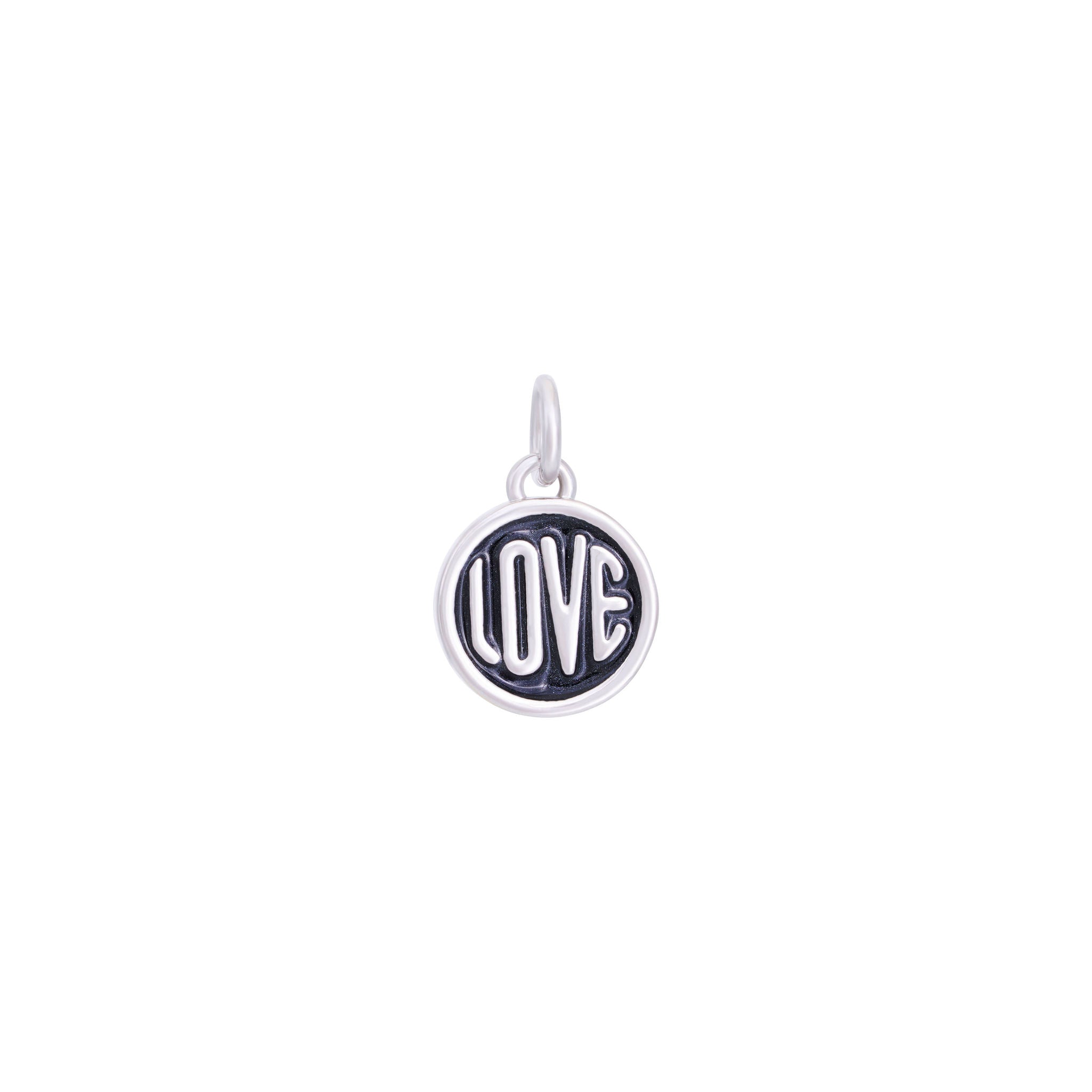 Silver Love Medallion Charm