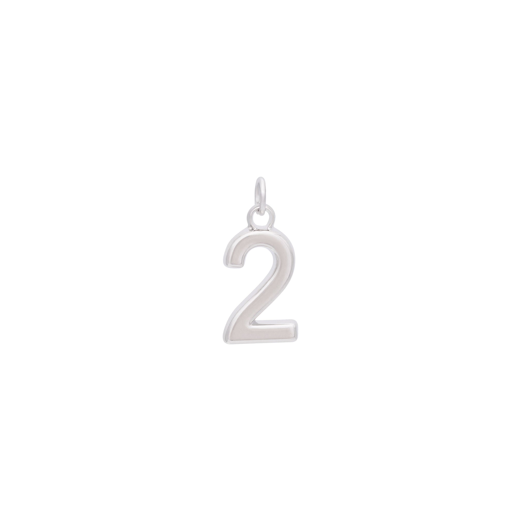 Silver Number Charms