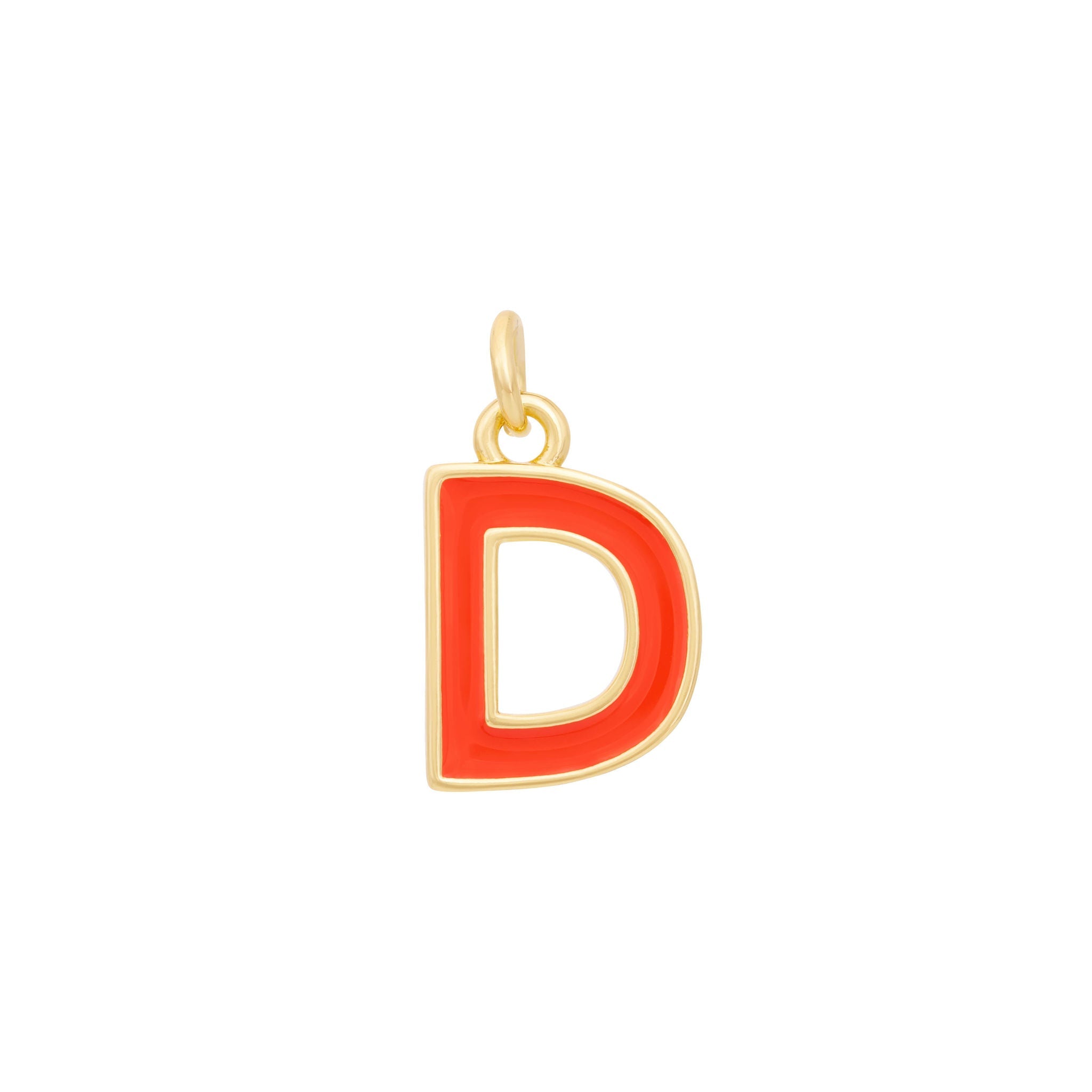 Orange & Gold Letter Charms A-Z