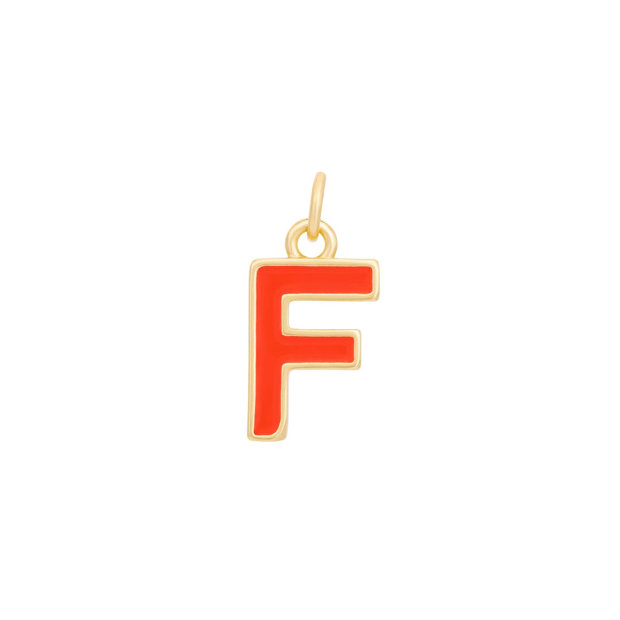 Orange & Gold Letter Charms A-Z
