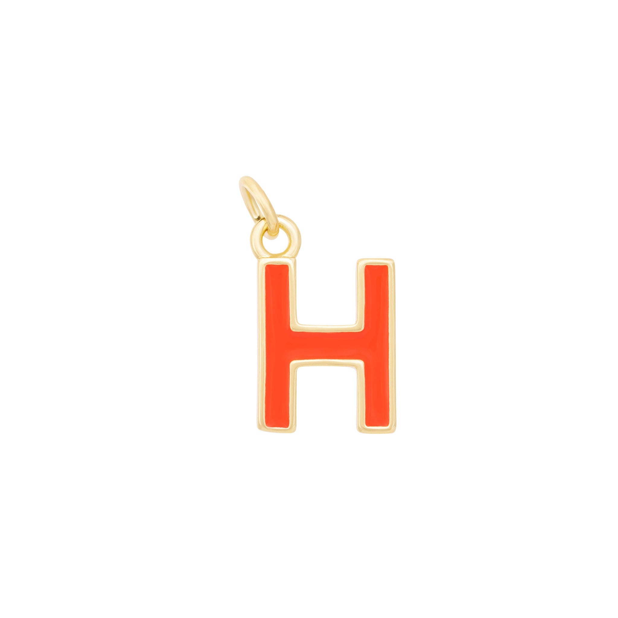 Orange & Gold Letter Charms A-Z