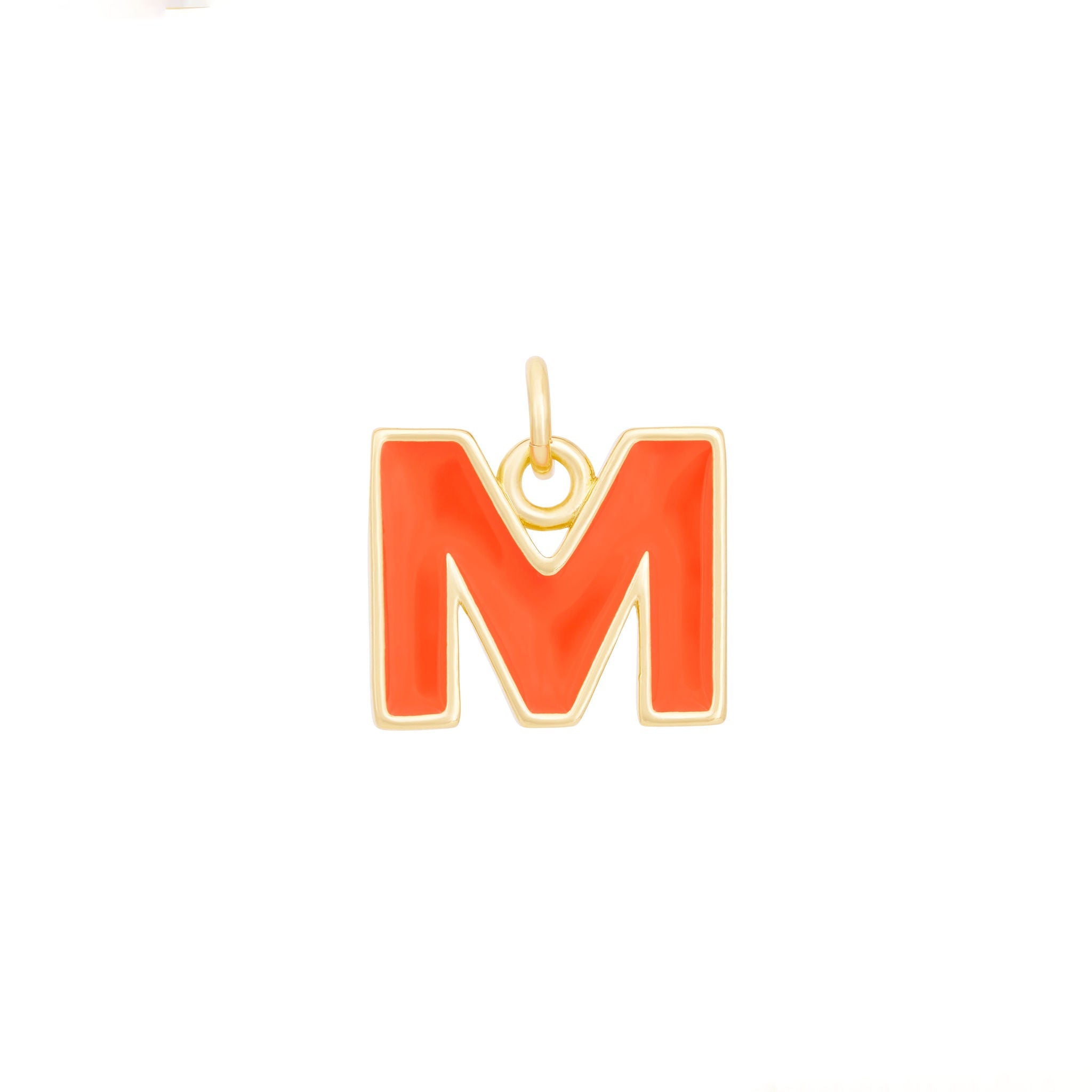 Orange & Gold Letter Charms A-Z