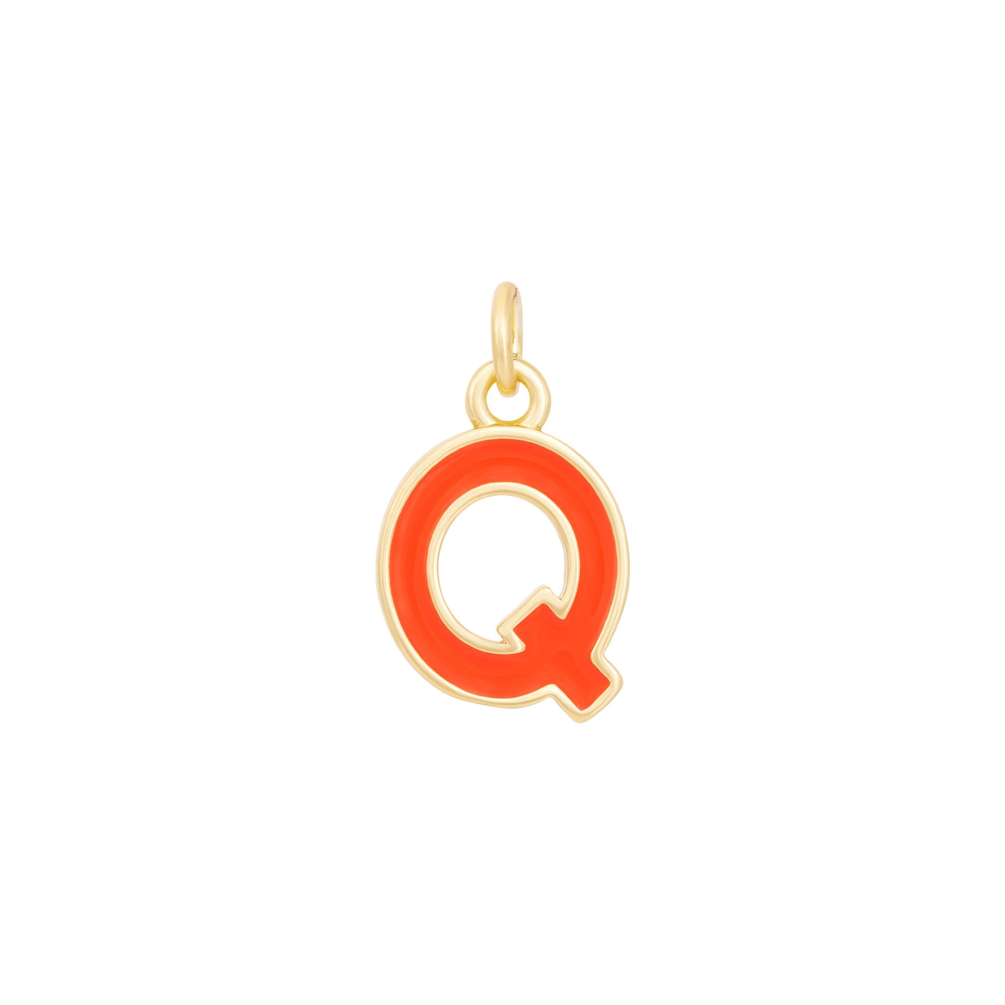 Orange & Gold Letter Charms A-Z