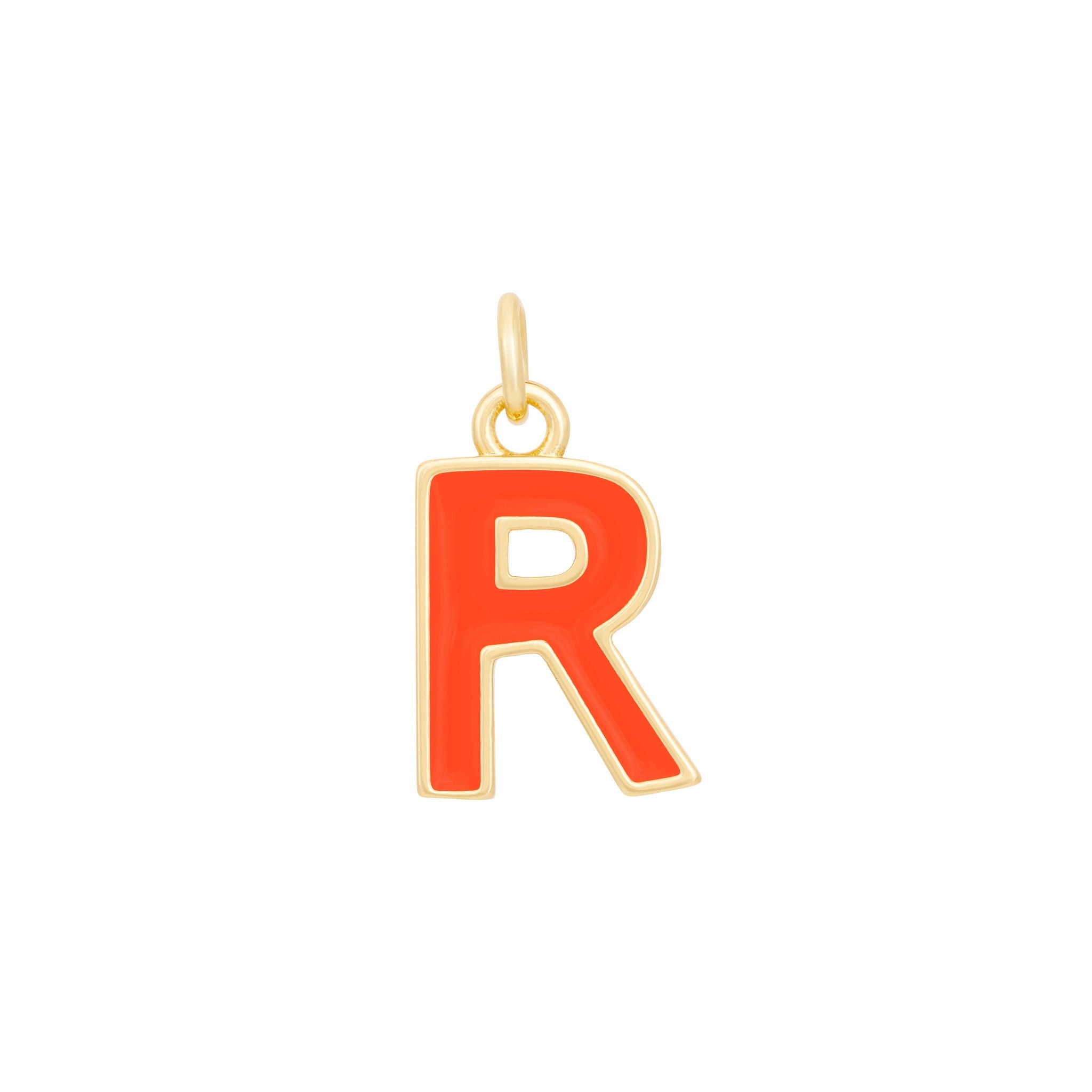 Orange & Gold Letter Charms A-Z