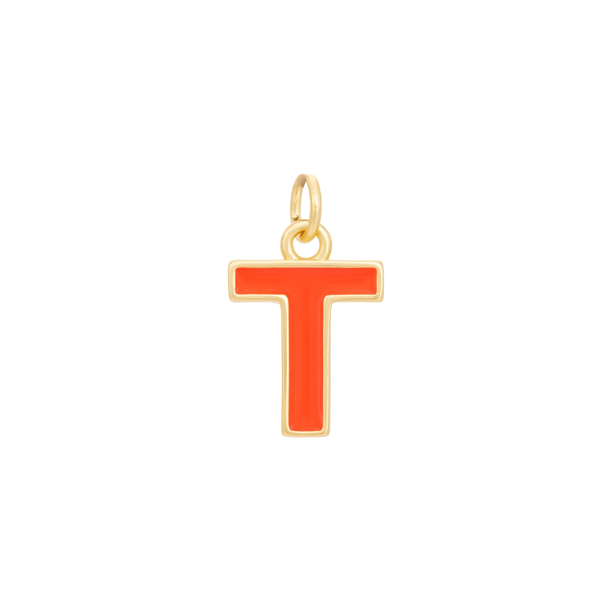 Orange & Gold Letter Charms A-Z