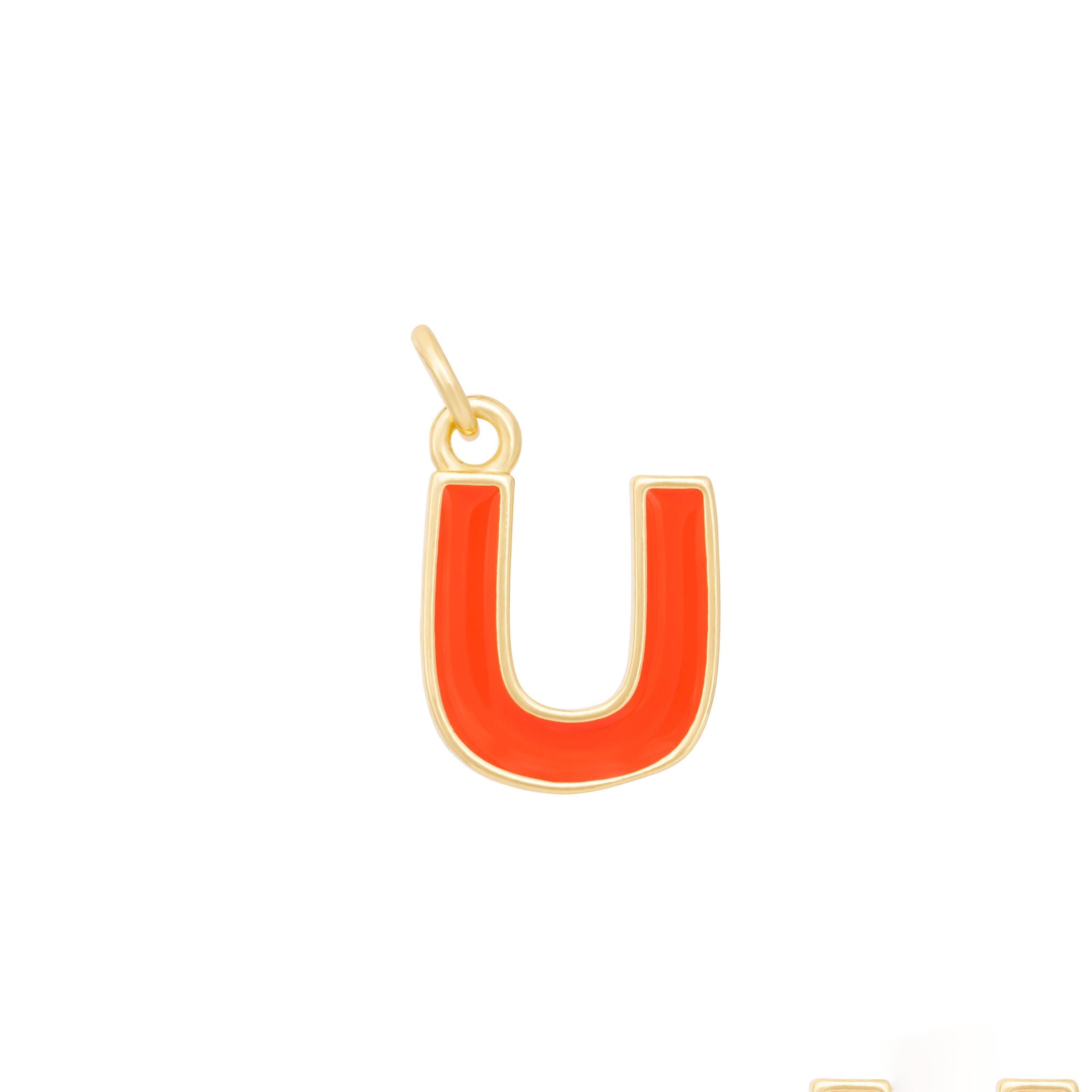 Orange & Gold Letter Charms A-Z
