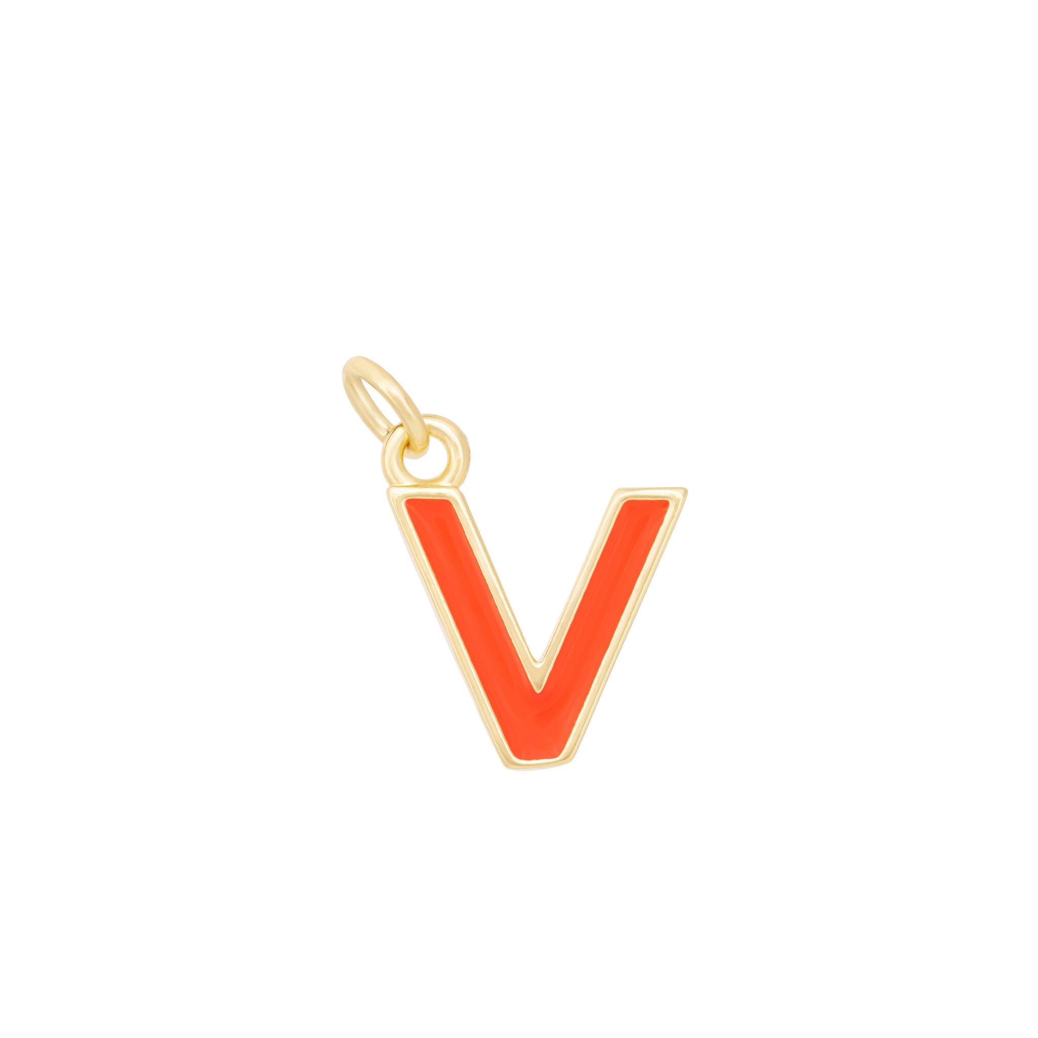 Orange & Gold Letter Charms A-Z