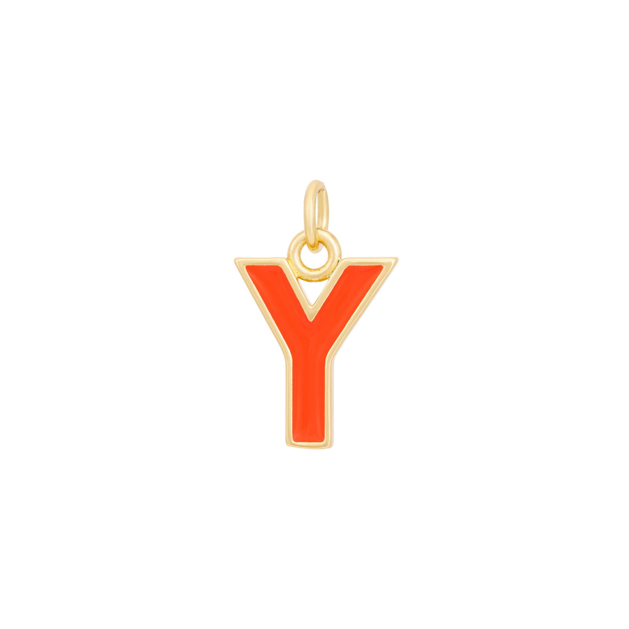 Orange & Gold Letter Charms A-Z