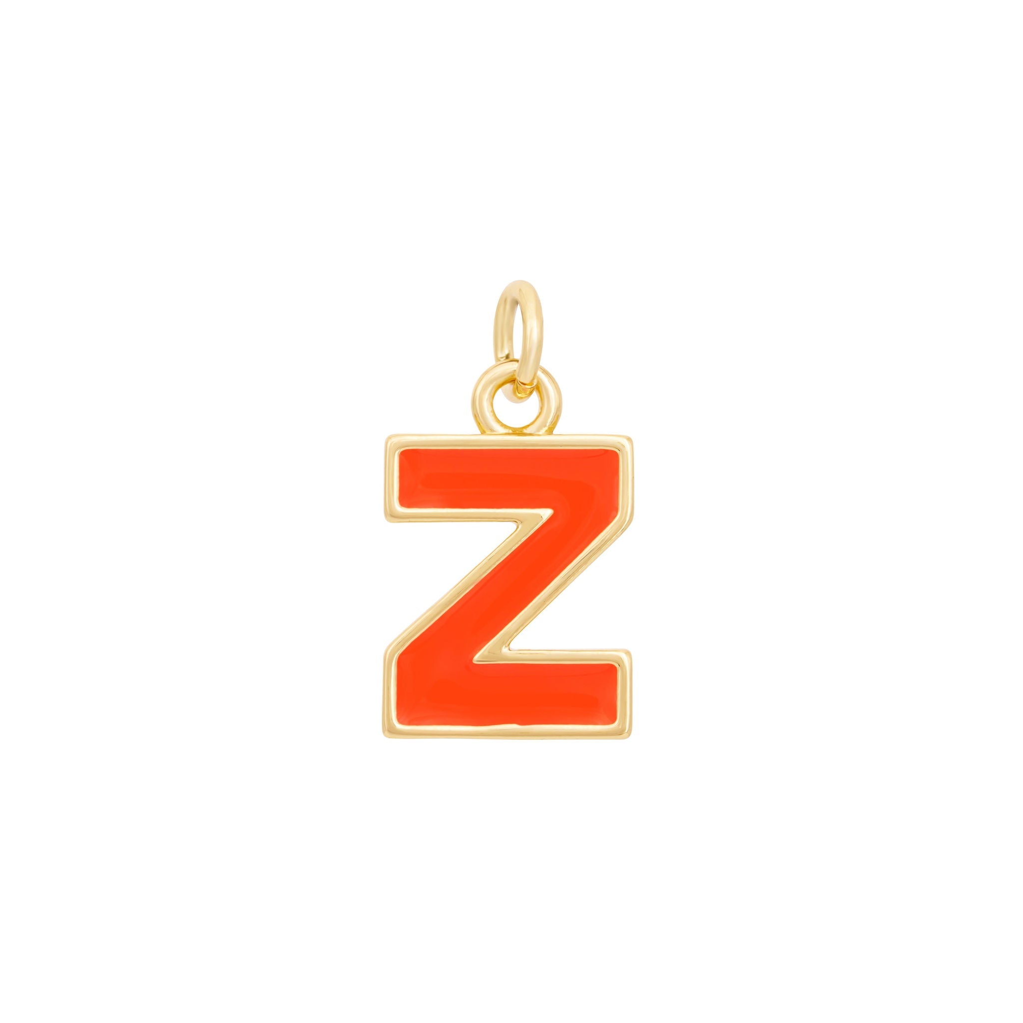 Orange & Gold Letter Charms A-Z