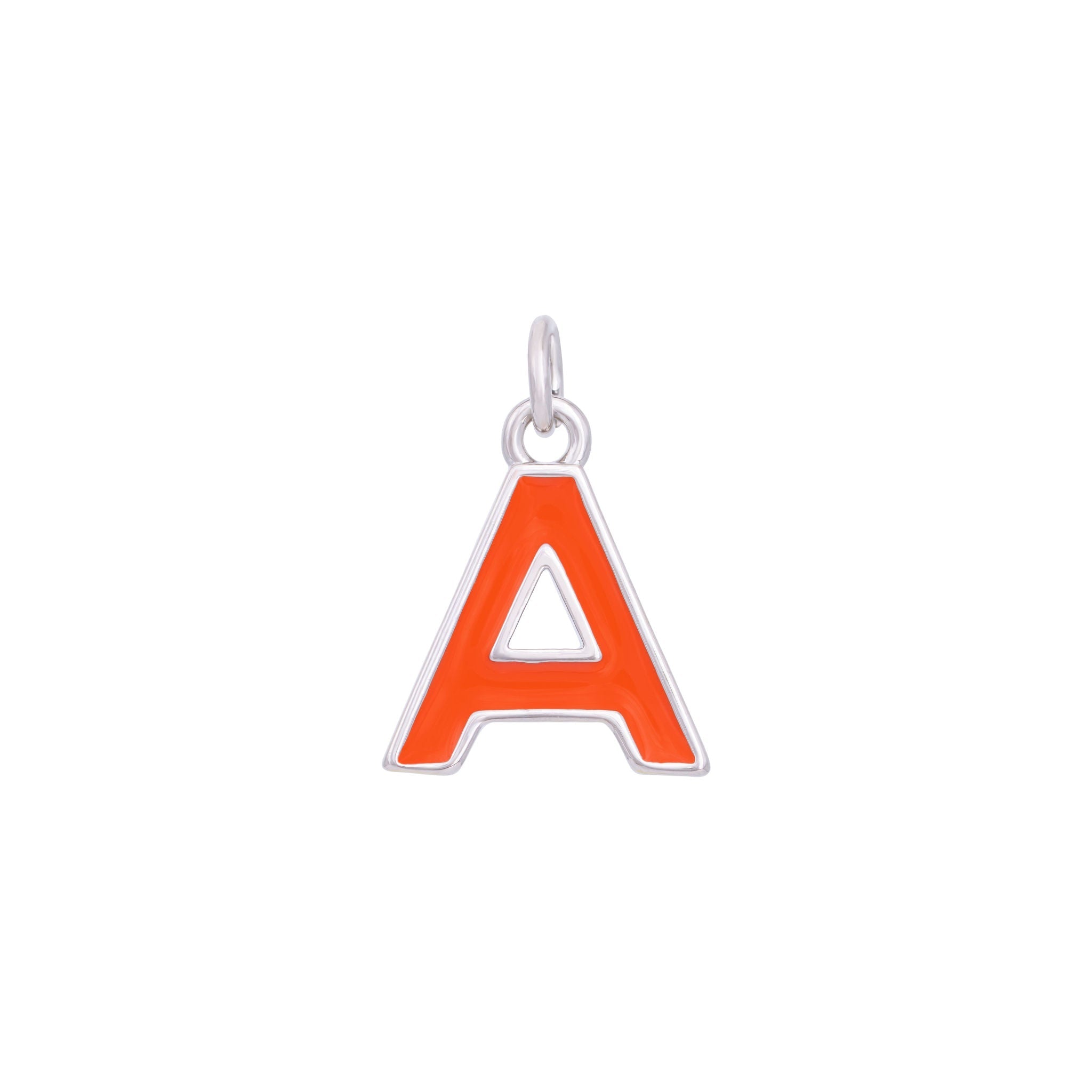 Orange & Silver Letter Charms A-Z