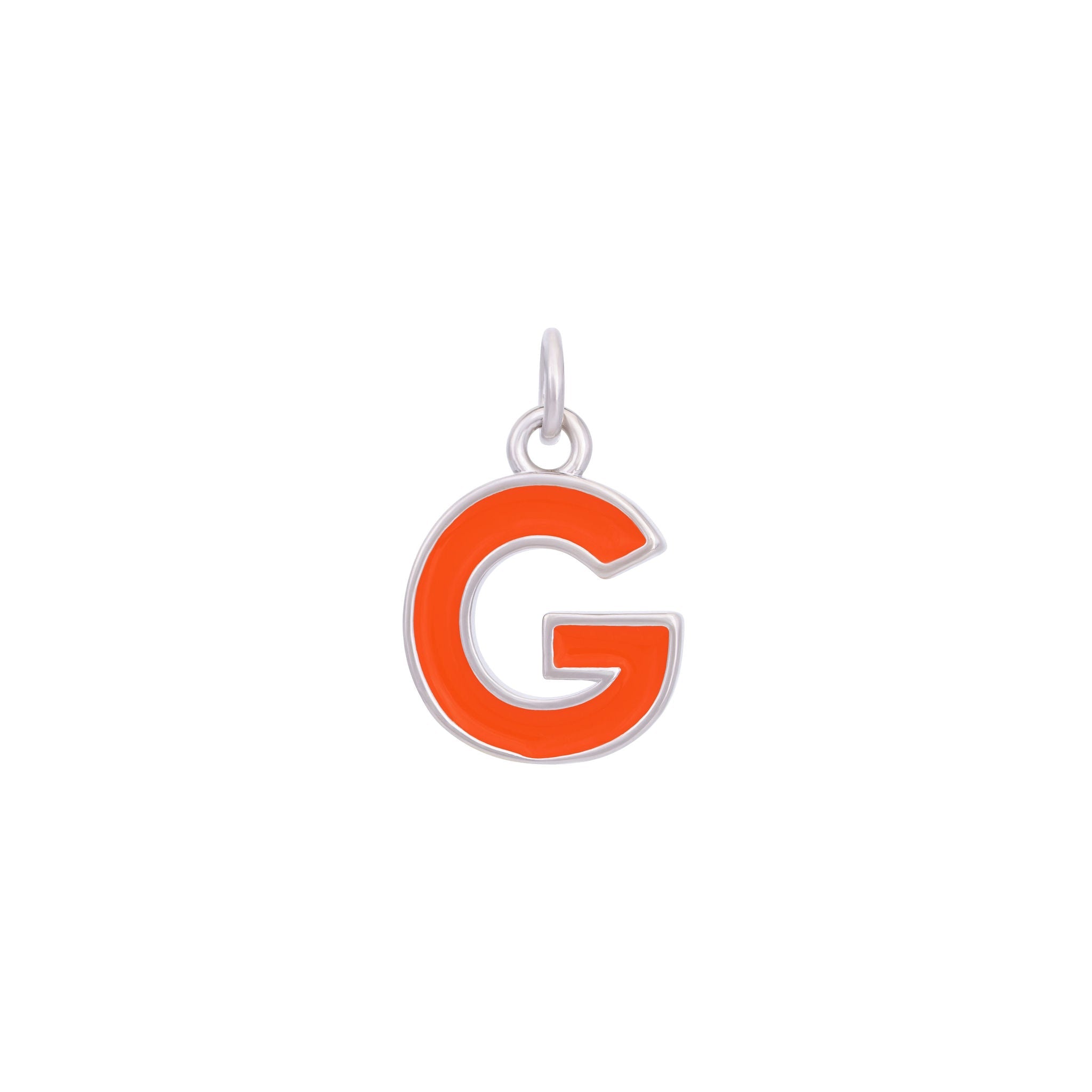 Orange & Silver Letter Charms A-Z