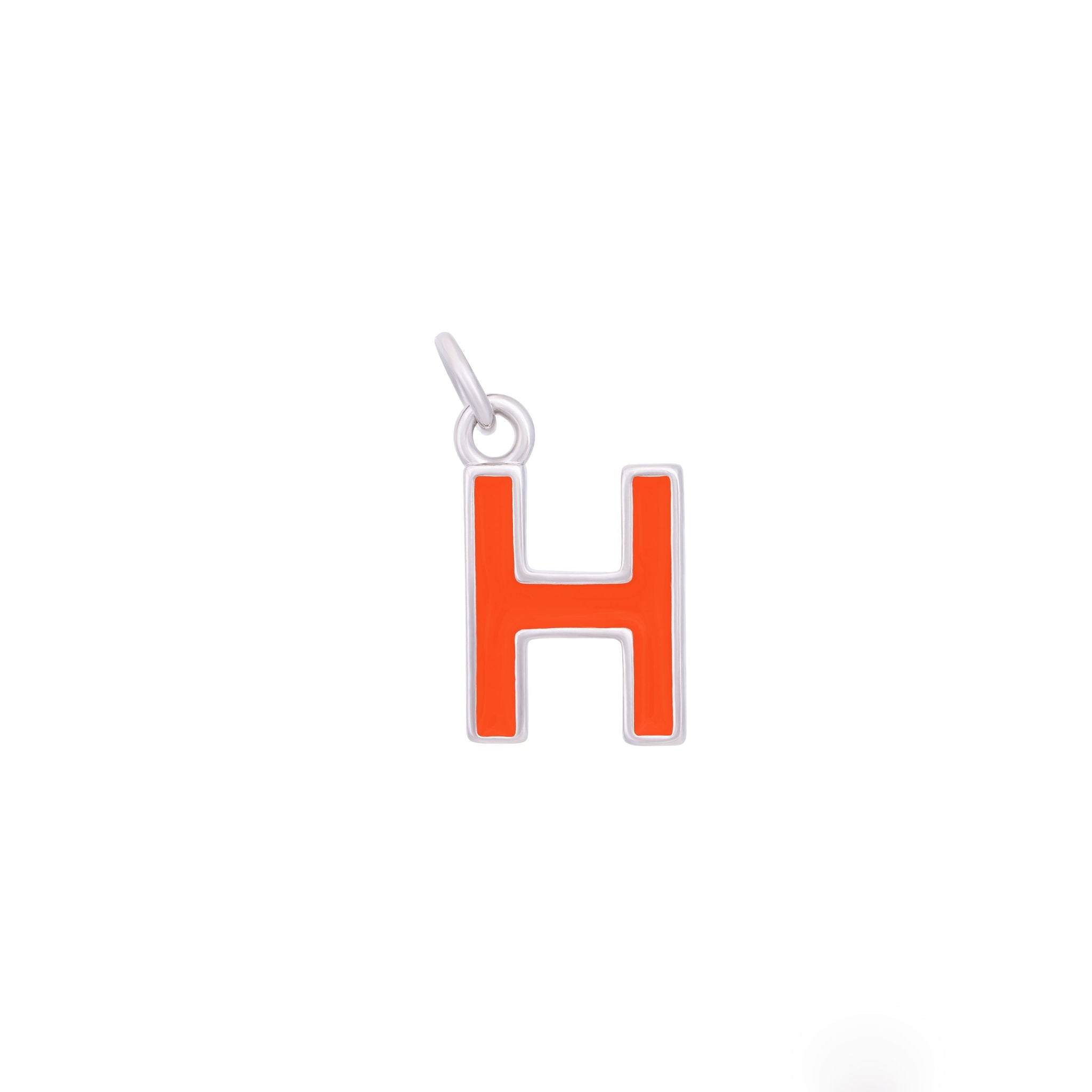 Orange & Silver Letter Charms A-Z