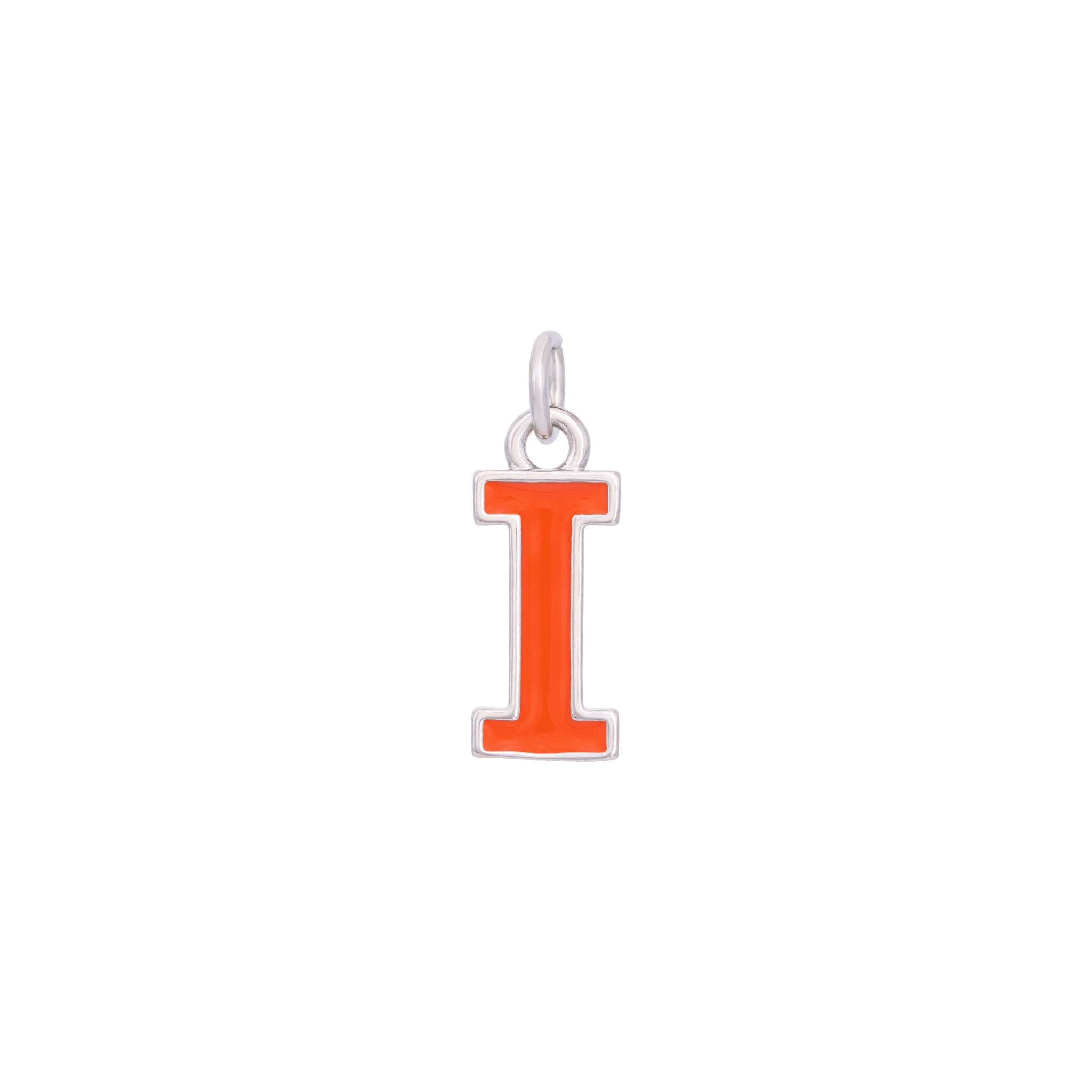Orange & Silver Letter Charms A-Z