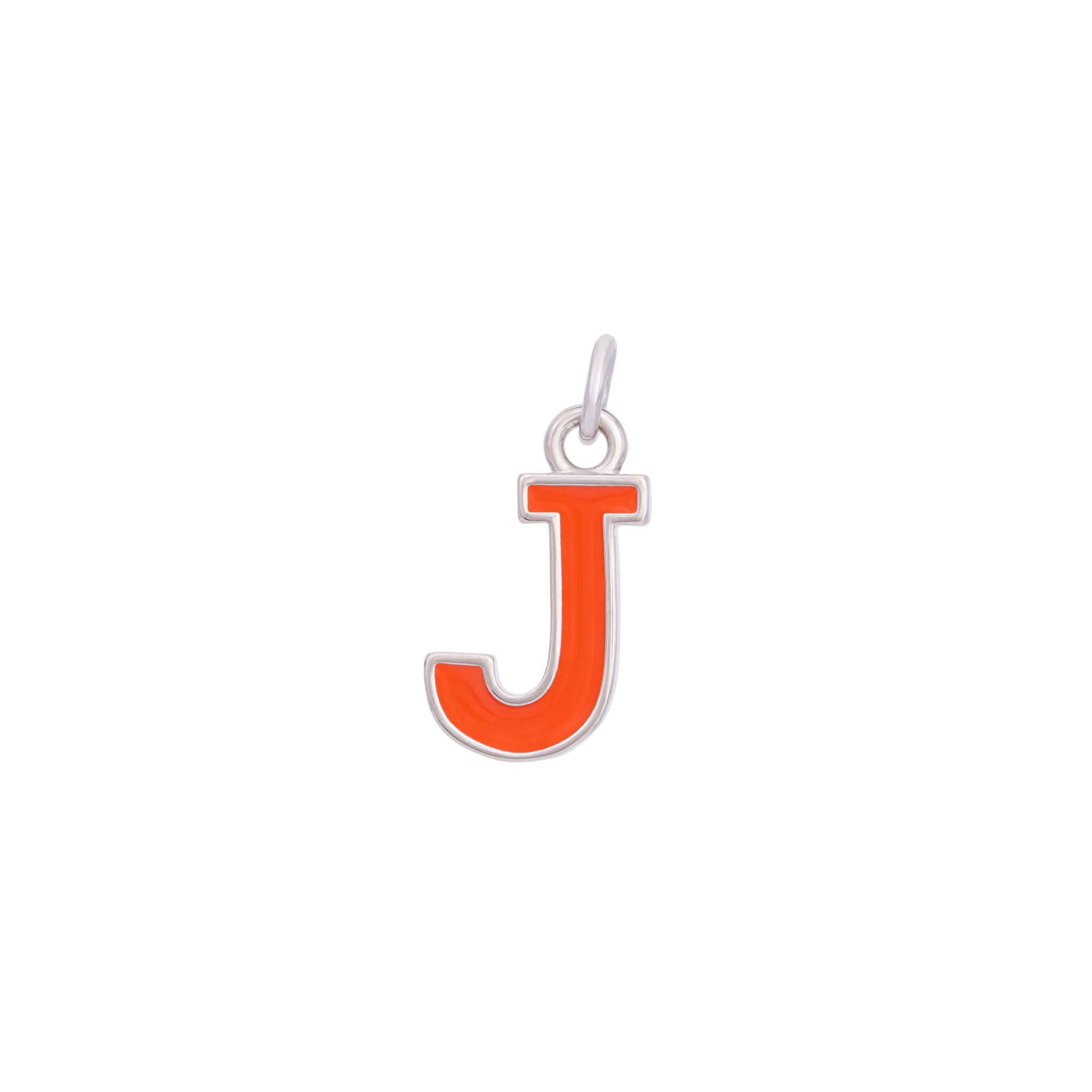 Orange & Silver Letter Charms A-Z