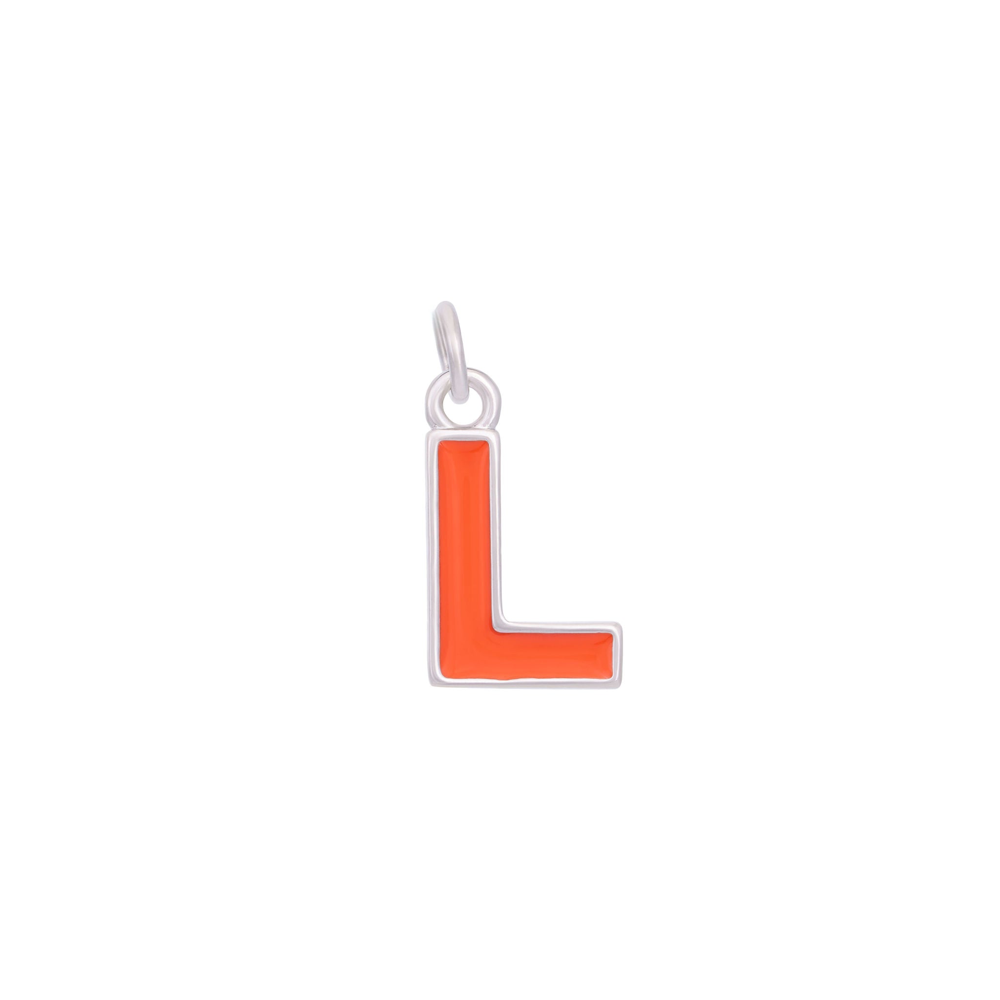 Orange & Silver Letter Charms A-Z
