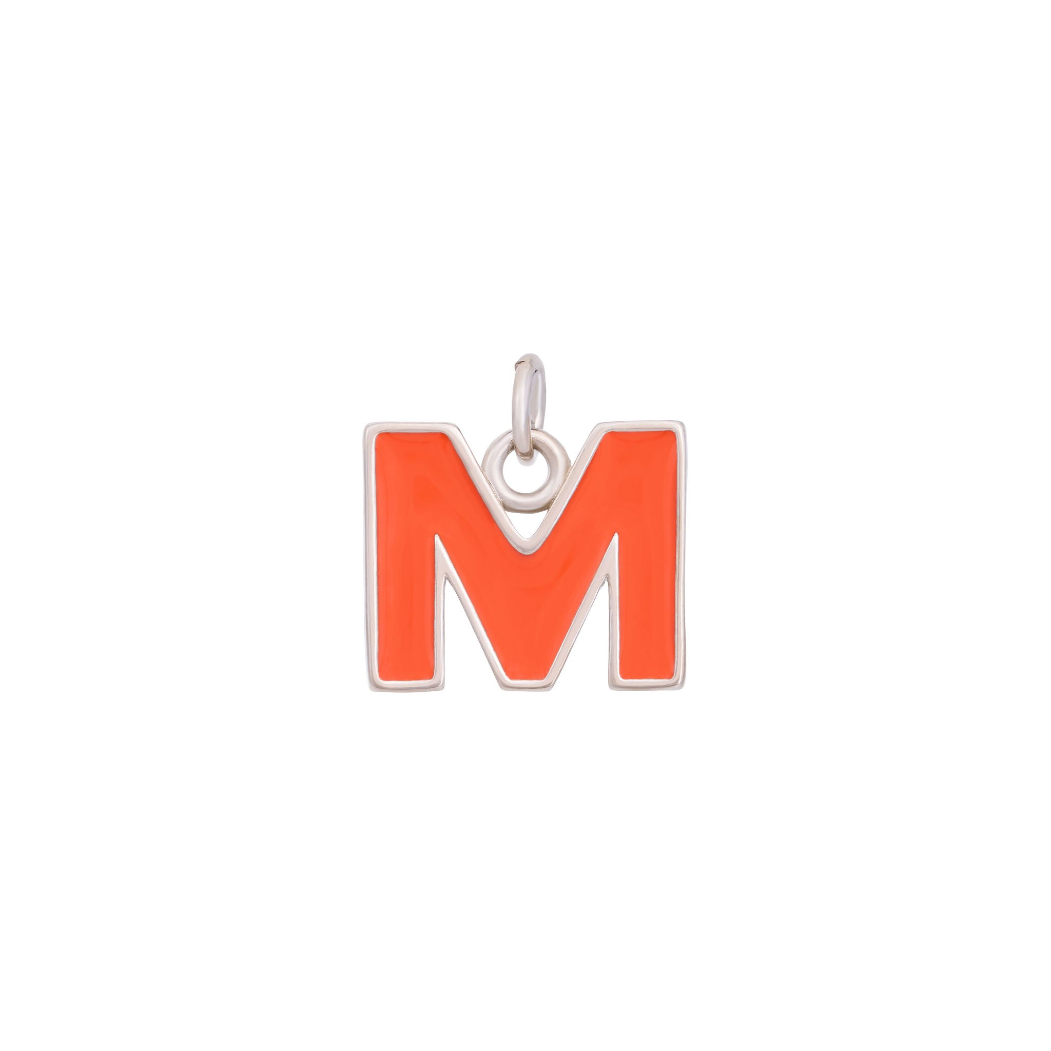 Orange & Silver Letter Charms A-Z