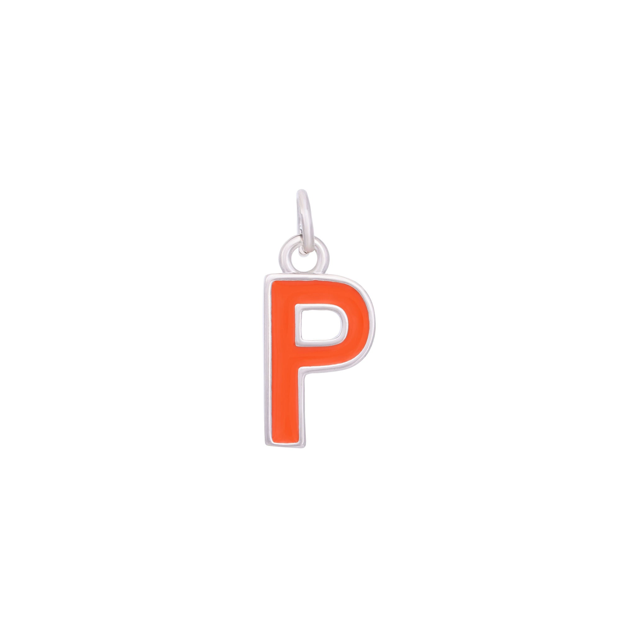 Orange & Silver Letter Charms A-Z