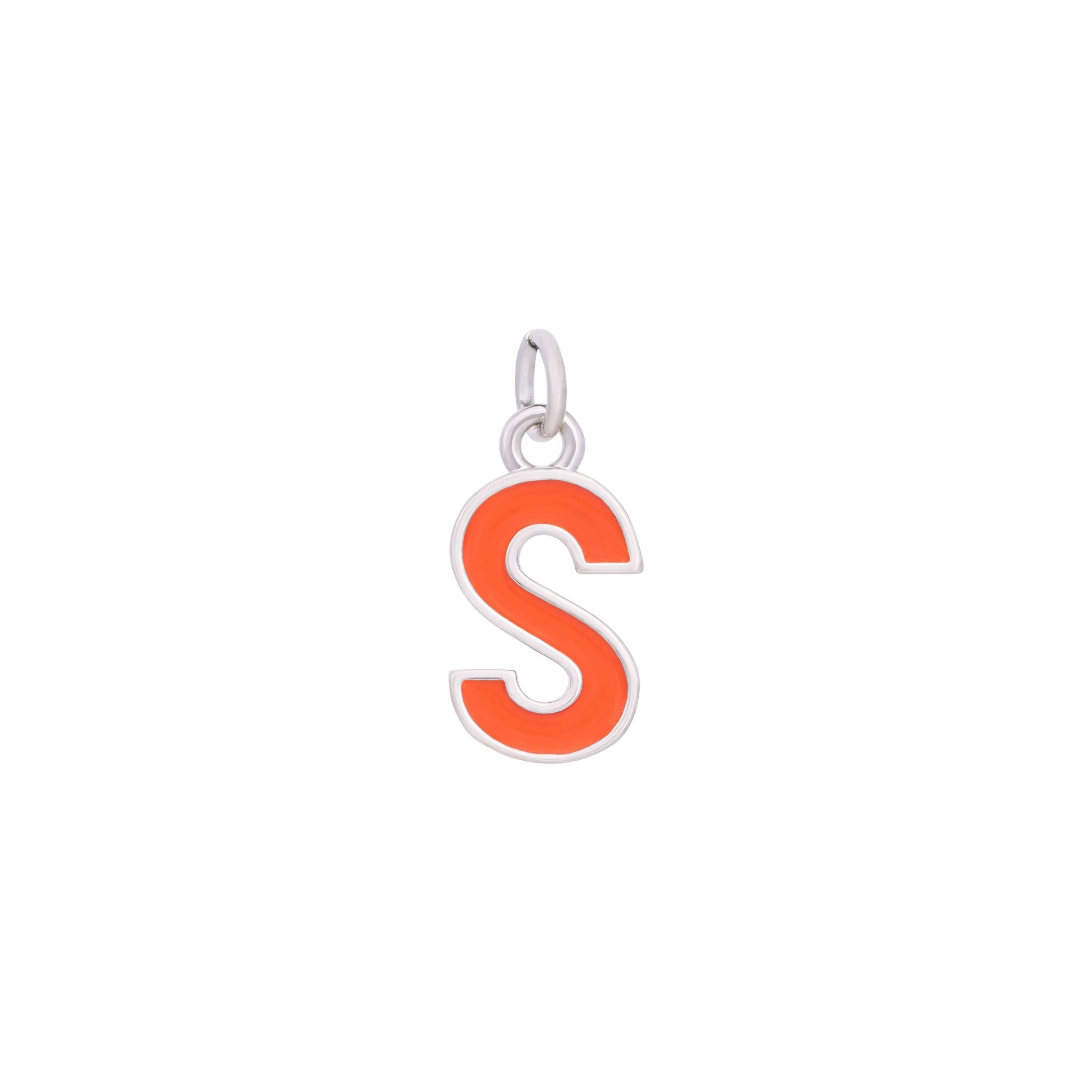 Orange & Silver Letter Charms A-Z