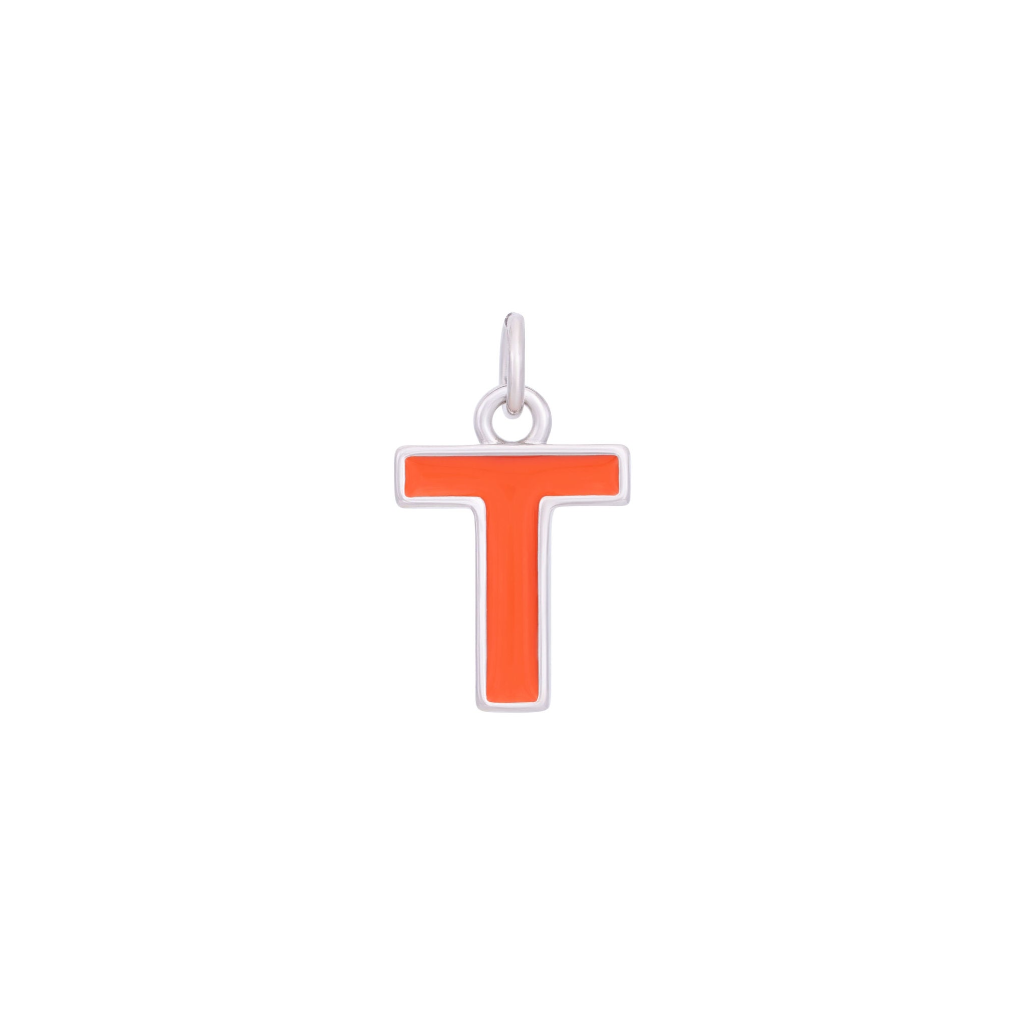 Orange & Silver Letter Charms A-Z