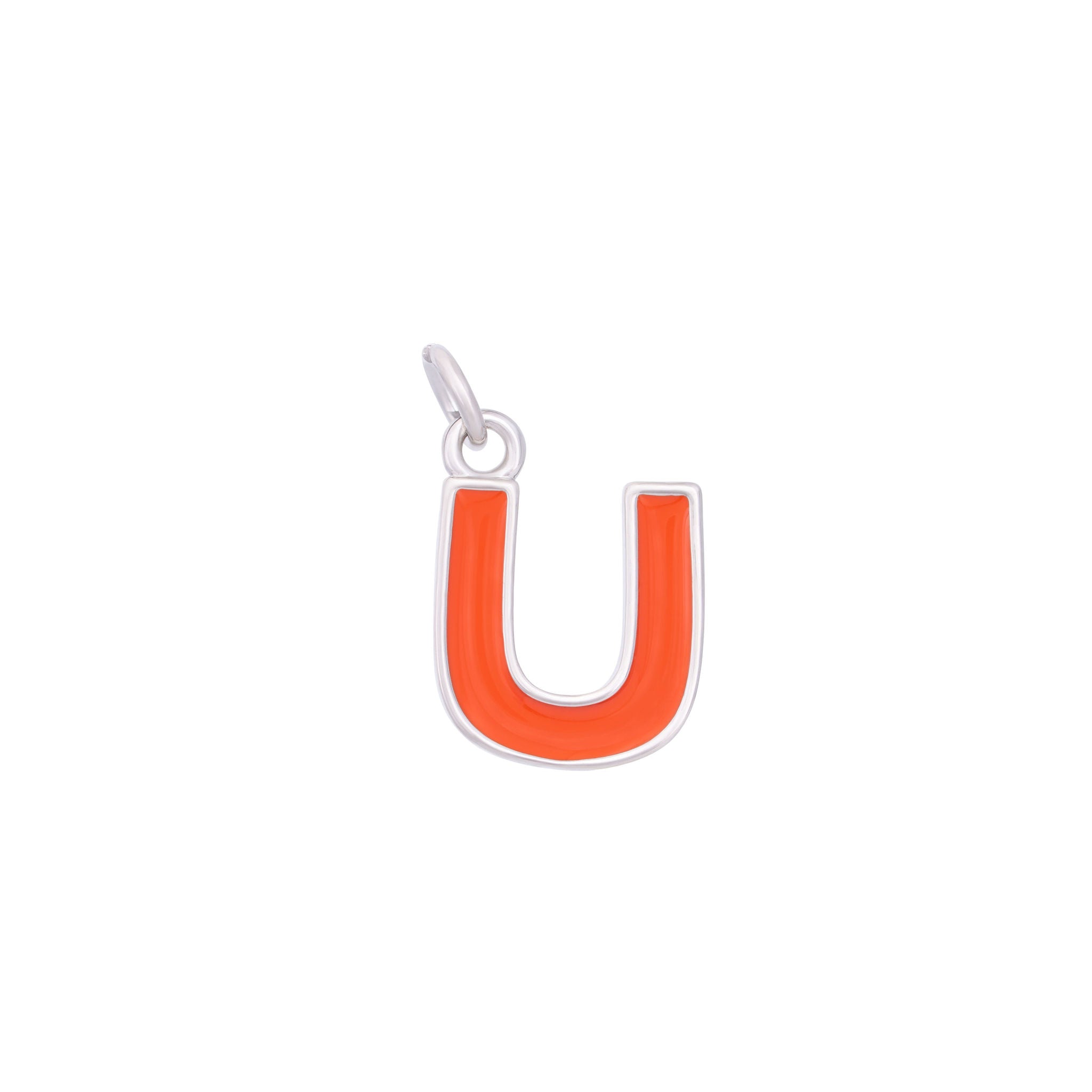 Orange & Silver Letter Charms A-Z