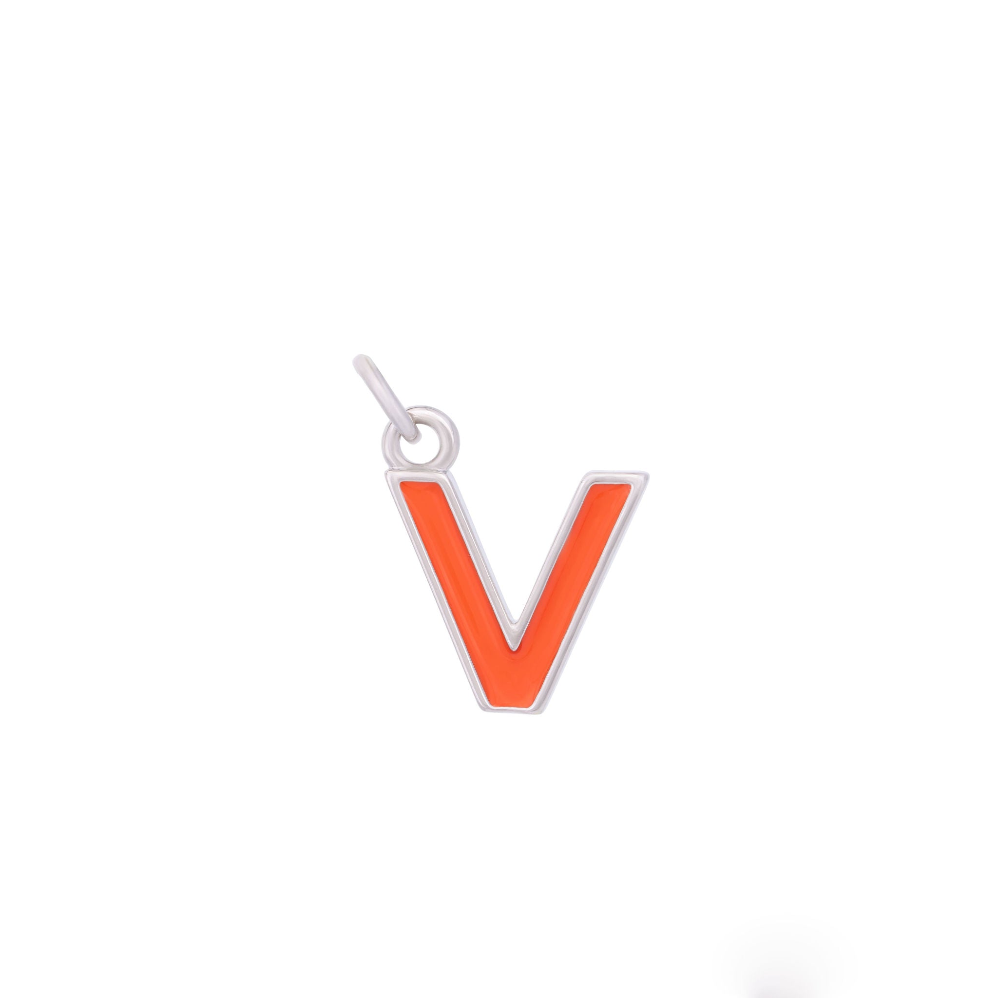 Orange & Silver Letter Charms A-Z