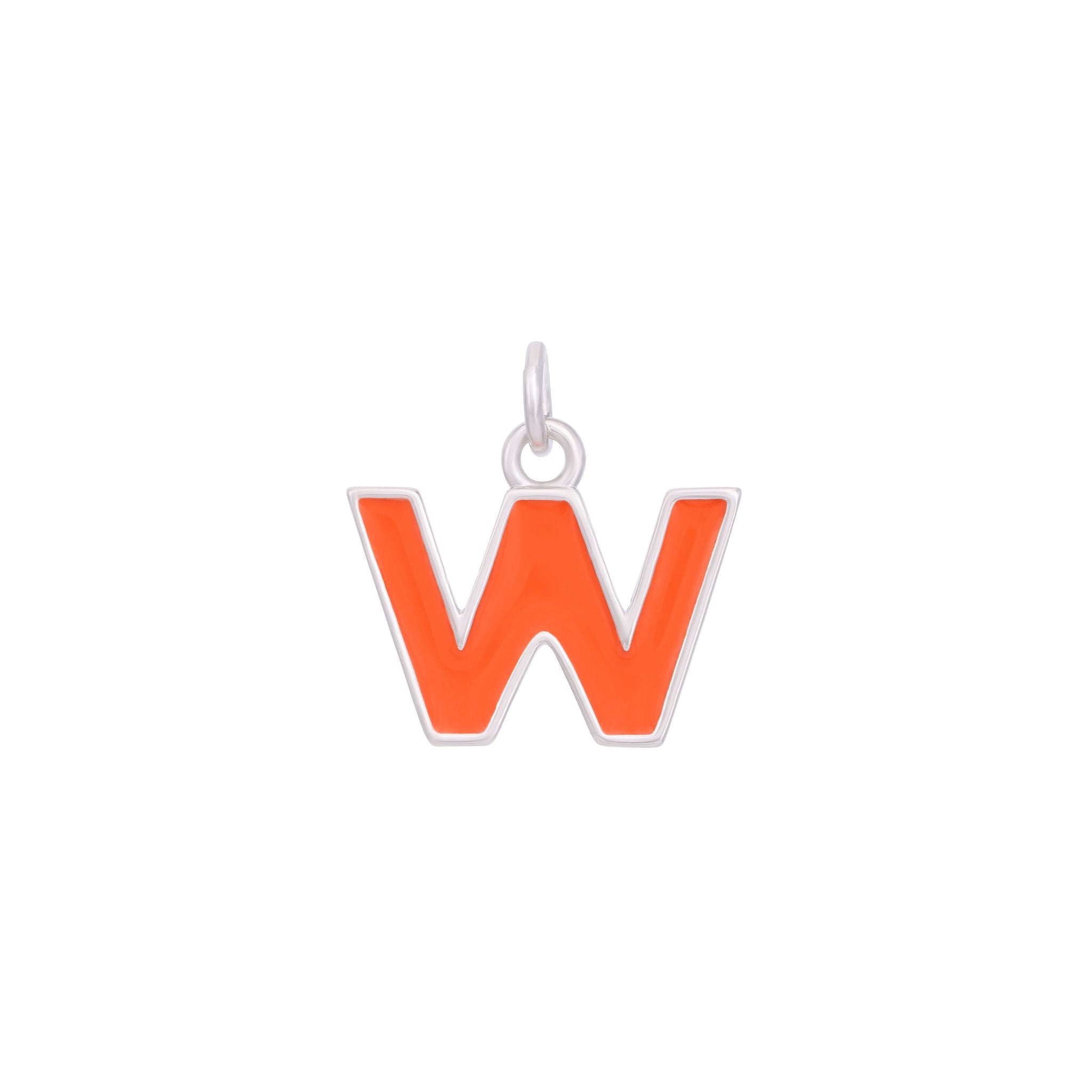 Orange & Silver Letter Charms A-Z