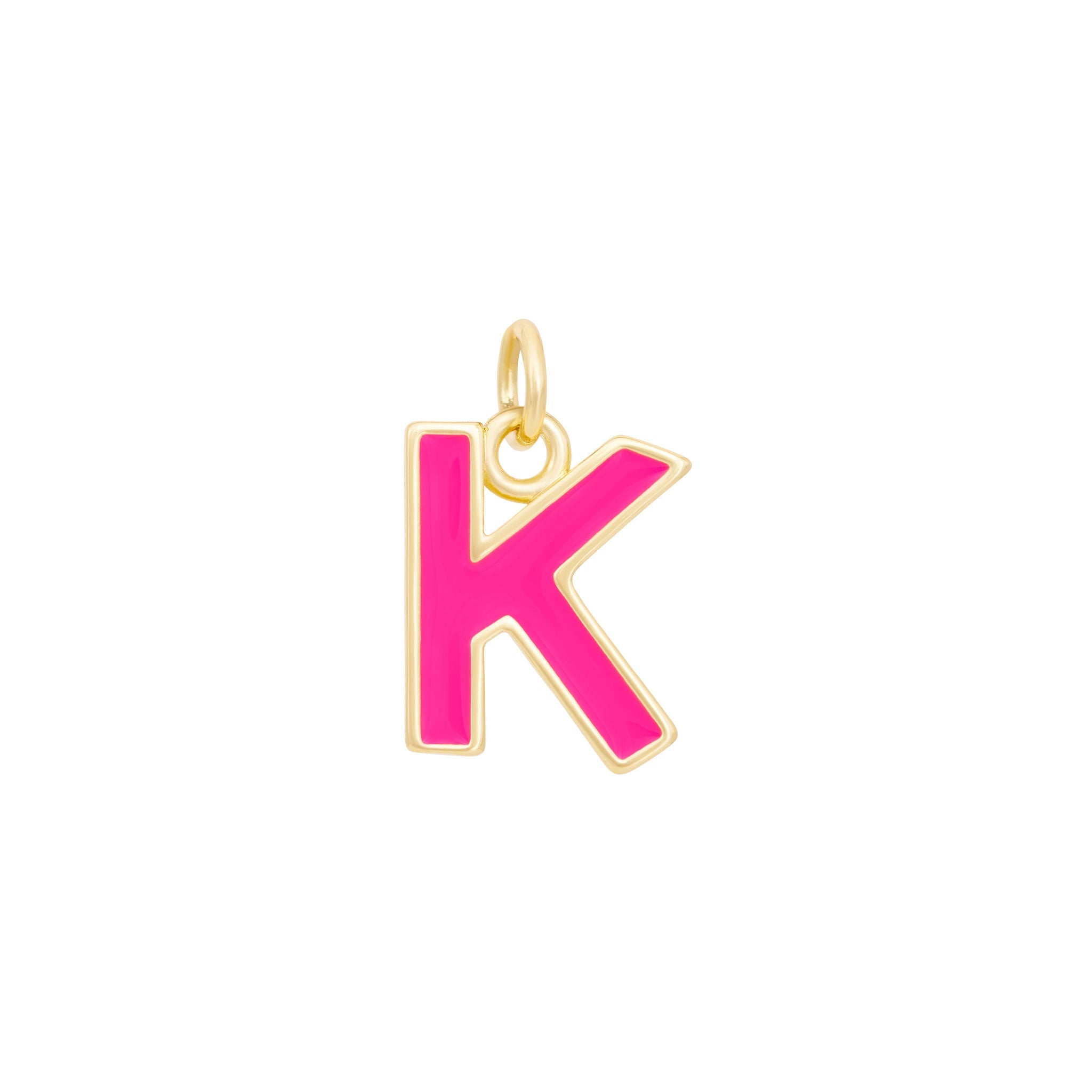 Pink & Gold Letter Charms A-Z