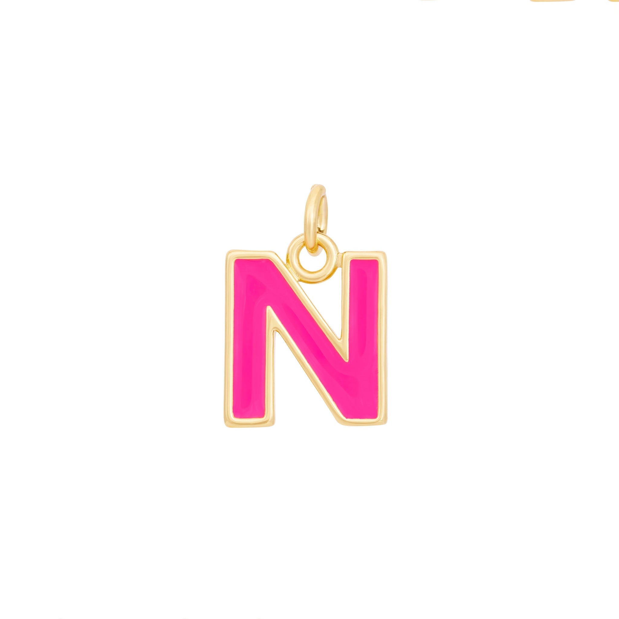 Pink & Gold Letter Charms A-Z