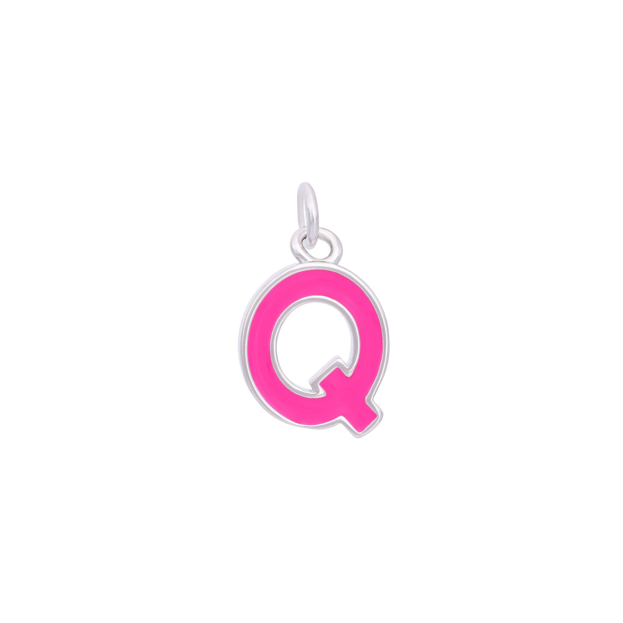 Pink & Silver Letter Charms A-Z