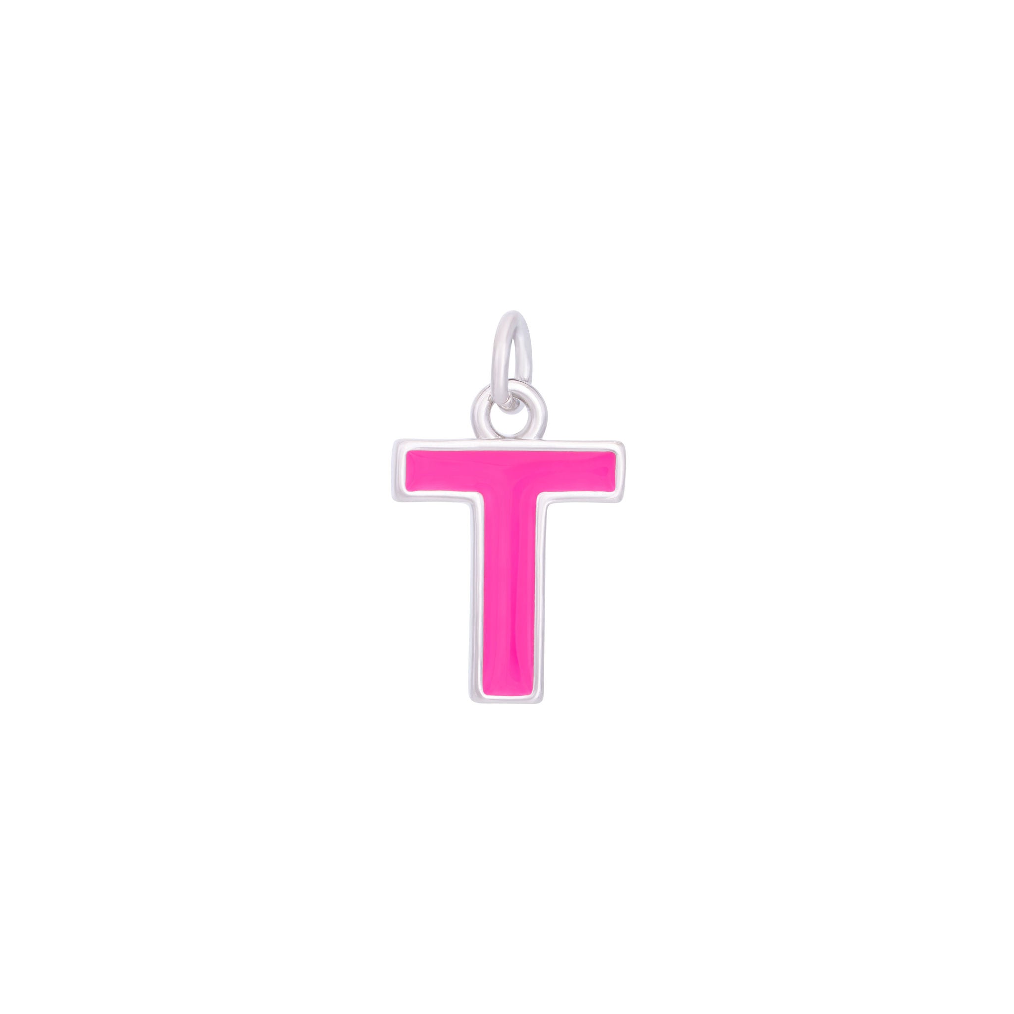 Pink & Silver Letter Charms A-Z