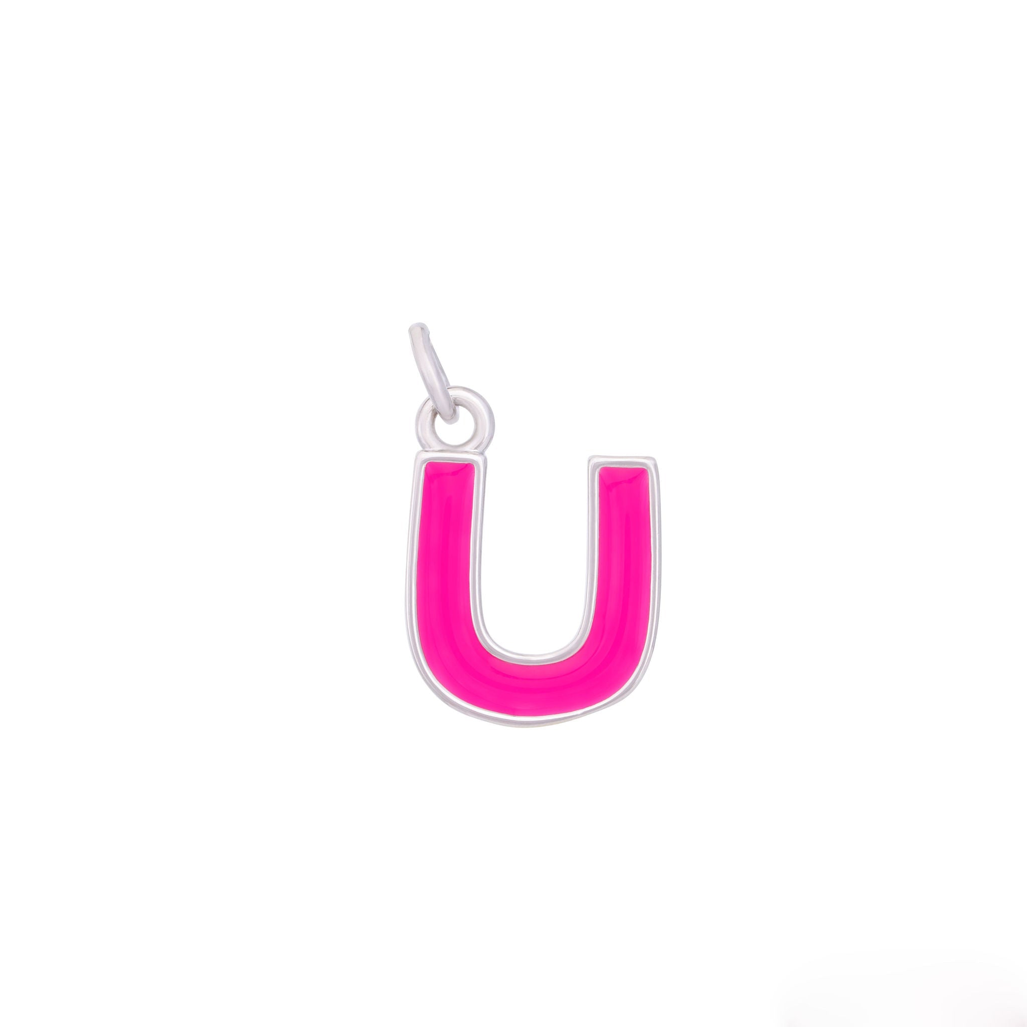 Pink & Silver Letter Charms A-Z
