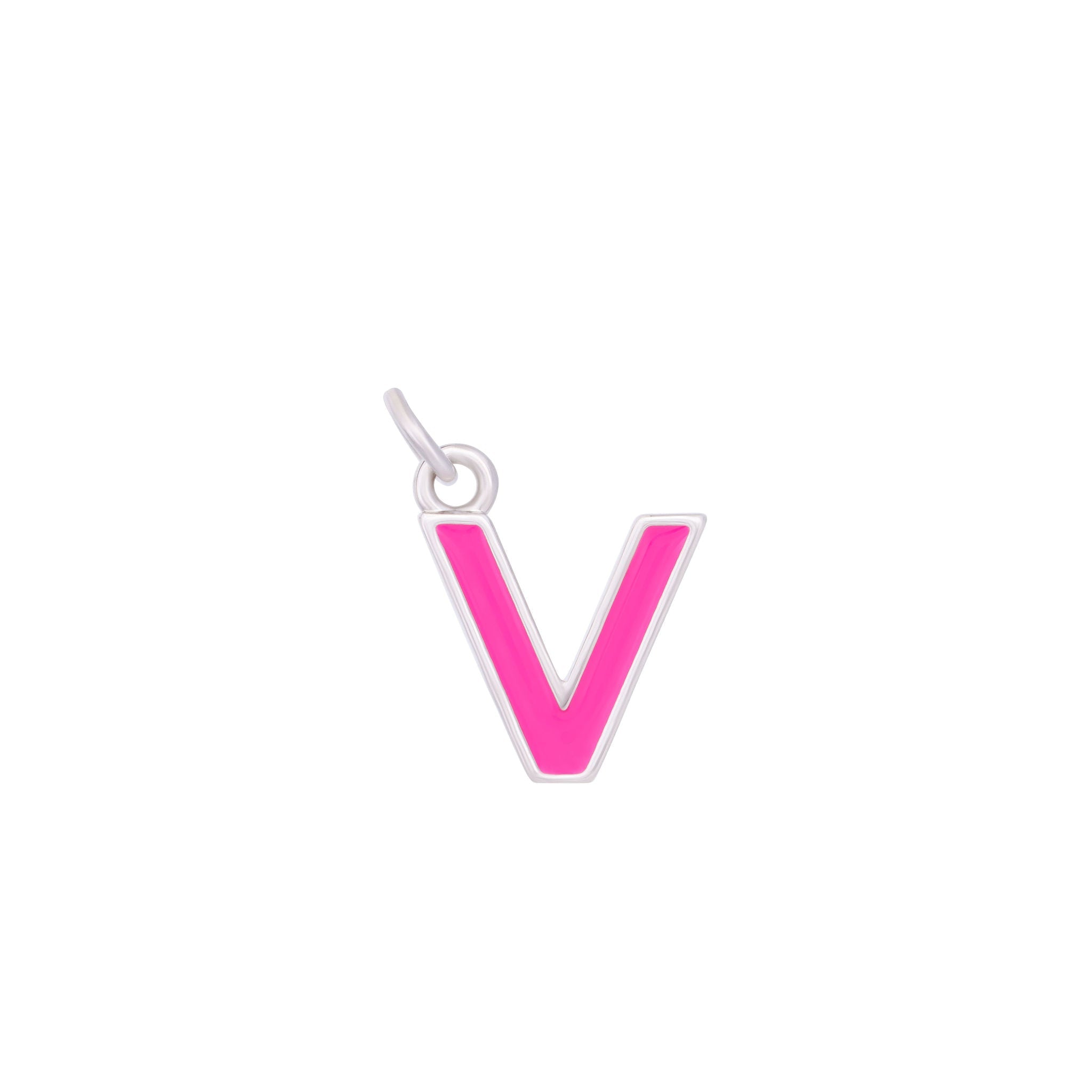Pink & Silver Letter Charms A-Z
