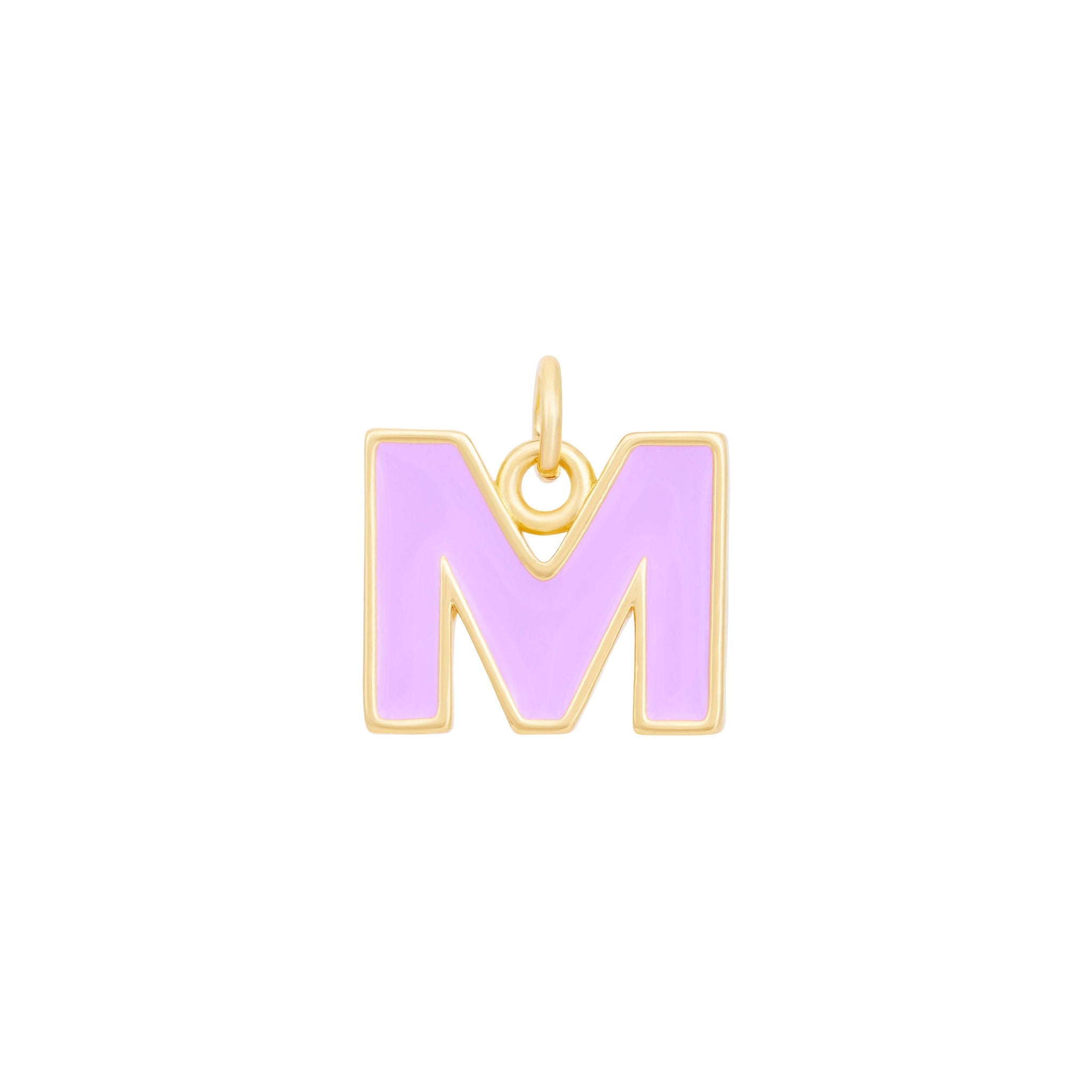 Purple & Gold Letter Charms A-Z